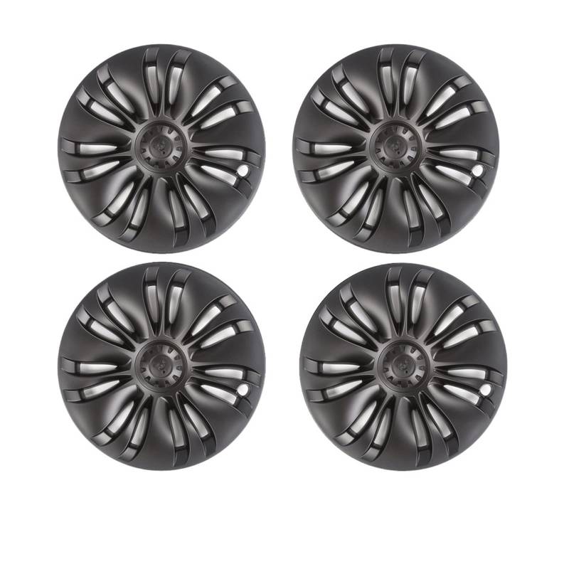 19-Zoll-Radkappen, 4 Stück, Kompatibel Für Tesla Model Y, Ersatz-Performance-Radkappen, Schutzabdeckungs-Kit, Auto-Außenzubehör(MY Matte Black A) von ZDTYKWPH