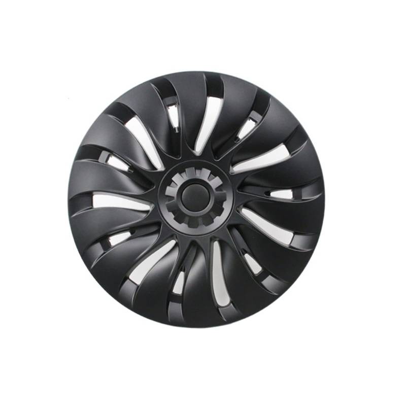 19-Zoll-Radkappen Ersatz-Radkappe Auto-Radkappe Vollrandabdeckung Zubehör Kompatibel für Tesla Model Y 2023(1x R Matte Black) von ZDTYKWPH