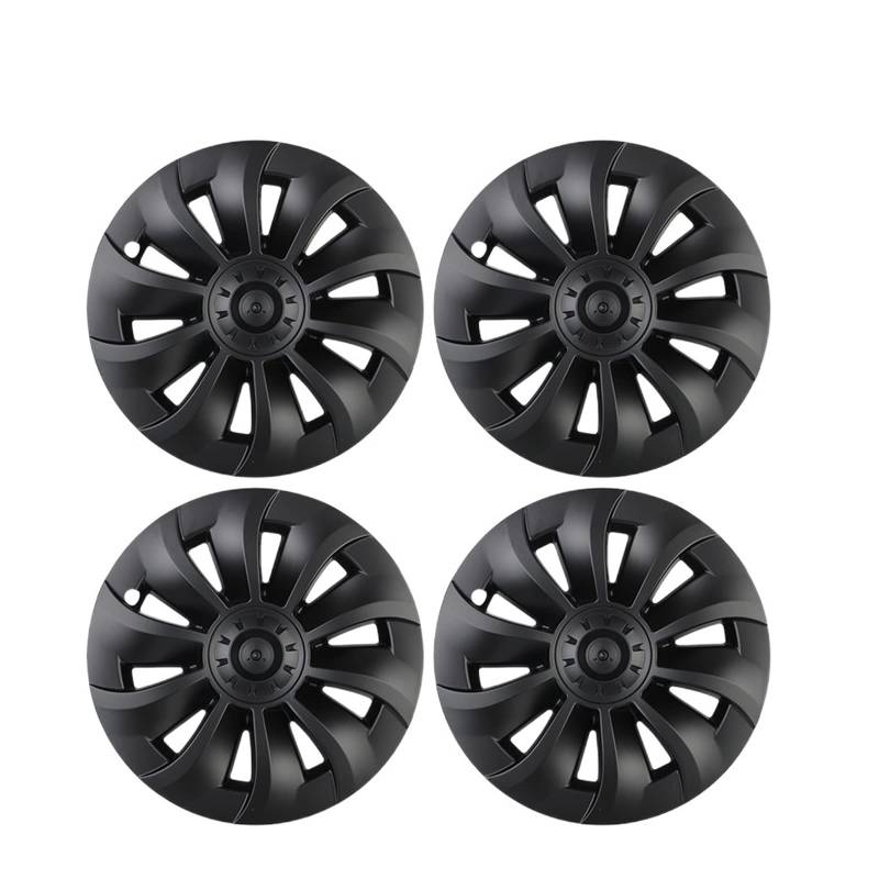 19-Zoll-Radkappen Kompatibel für Tesla Modell 3 2020 2021 2022 2023 Radnabenabdeckungen Set Automotive Hub Felgenkappen Schutz Autozubehör(19inch Matte Black) von ZDTYKWPH