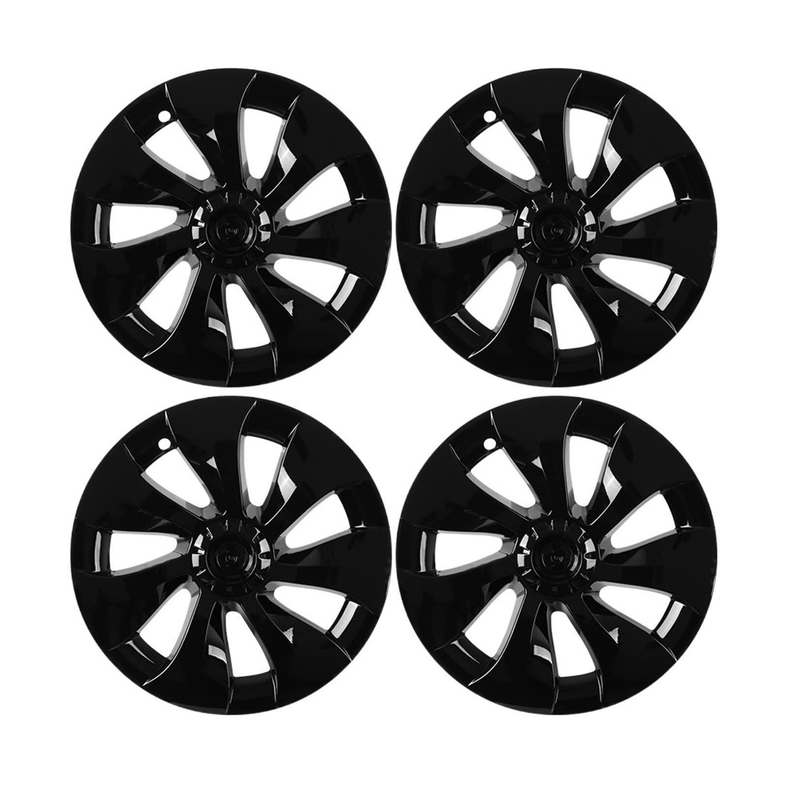 19-Zoll-Radkappen-Set, 4-teilig, Autozubehör, Radkappen-Ersatz, vollständige Abdeckung, Kfz-Radkappe, Kompatibel Für Tesla Model Y 2016–2022(Bright black) von ZDTYKWPH