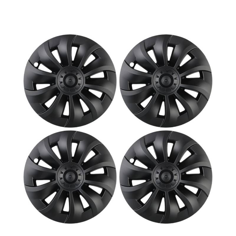 19 Zoll für Modell 3 2020 Ersatz-Radkappe, 4-teilige Radkappe, Kompatibel Für Tesla Automotive-Radkappe, Vollrandabdeckung, Autozubehör(Matte Black) von ZDTYKWPH