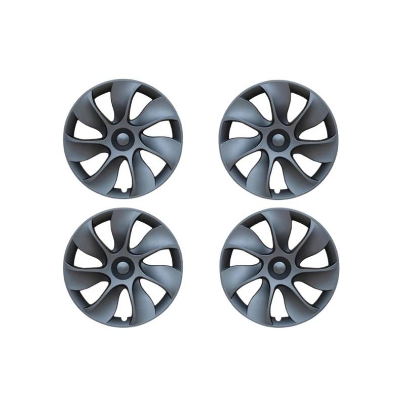 4 STÜCKE 19 Zoll Radkappe Ersatz-Radkappe Automobil-Radkappe Vollrandabdeckung Zubehör Kompatibel für Tesla Model Y 2018-2023(Gray) von ZDTYKWPH