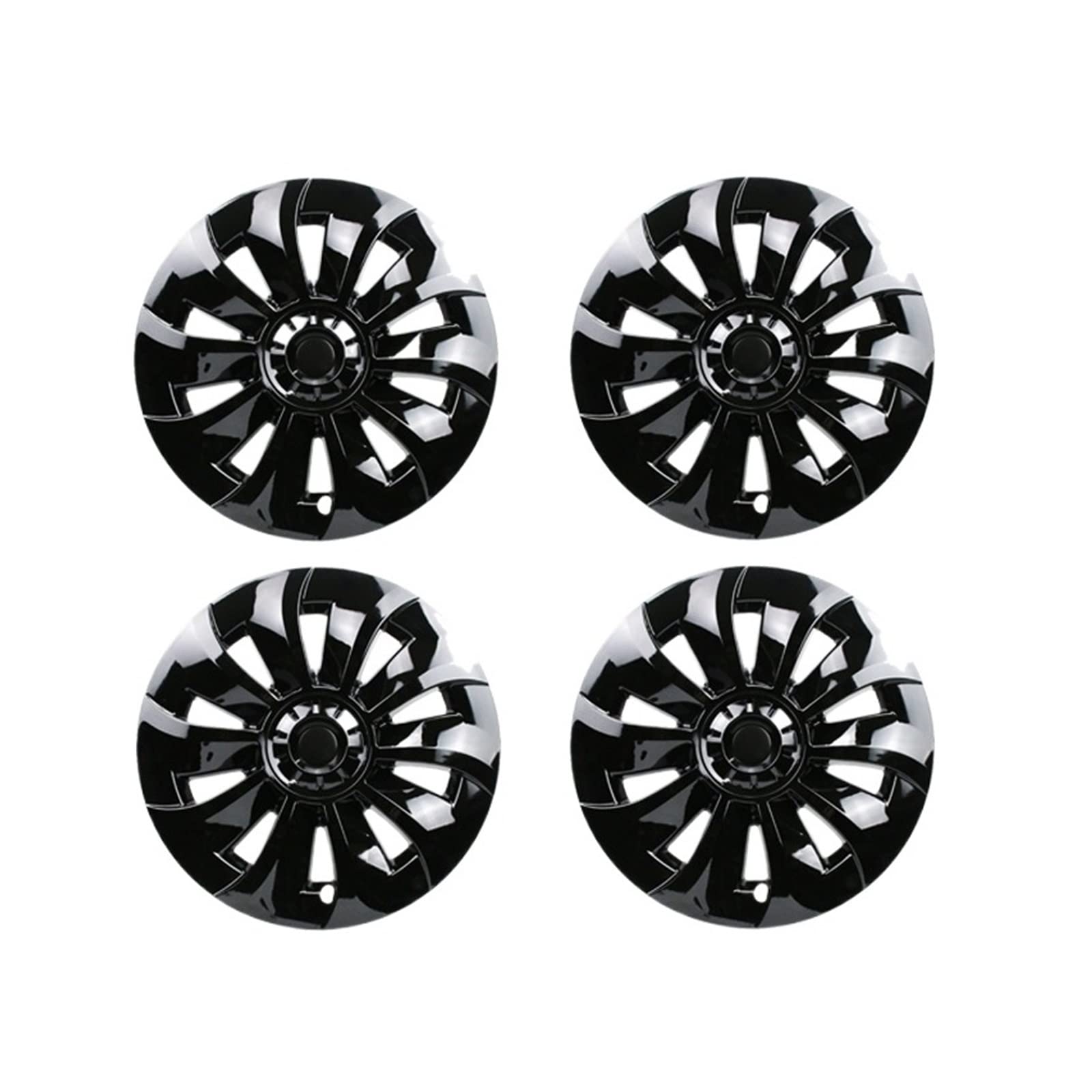 4 STÜCKE 19 Zoll Radkappe Ersatz Radkappe Felgenabdeckung Radkappe Vollabdeckung Zubehör Kompatibel für Tesla Modell 3 2020 2021 2023(Bright black) von ZDTYKWPH