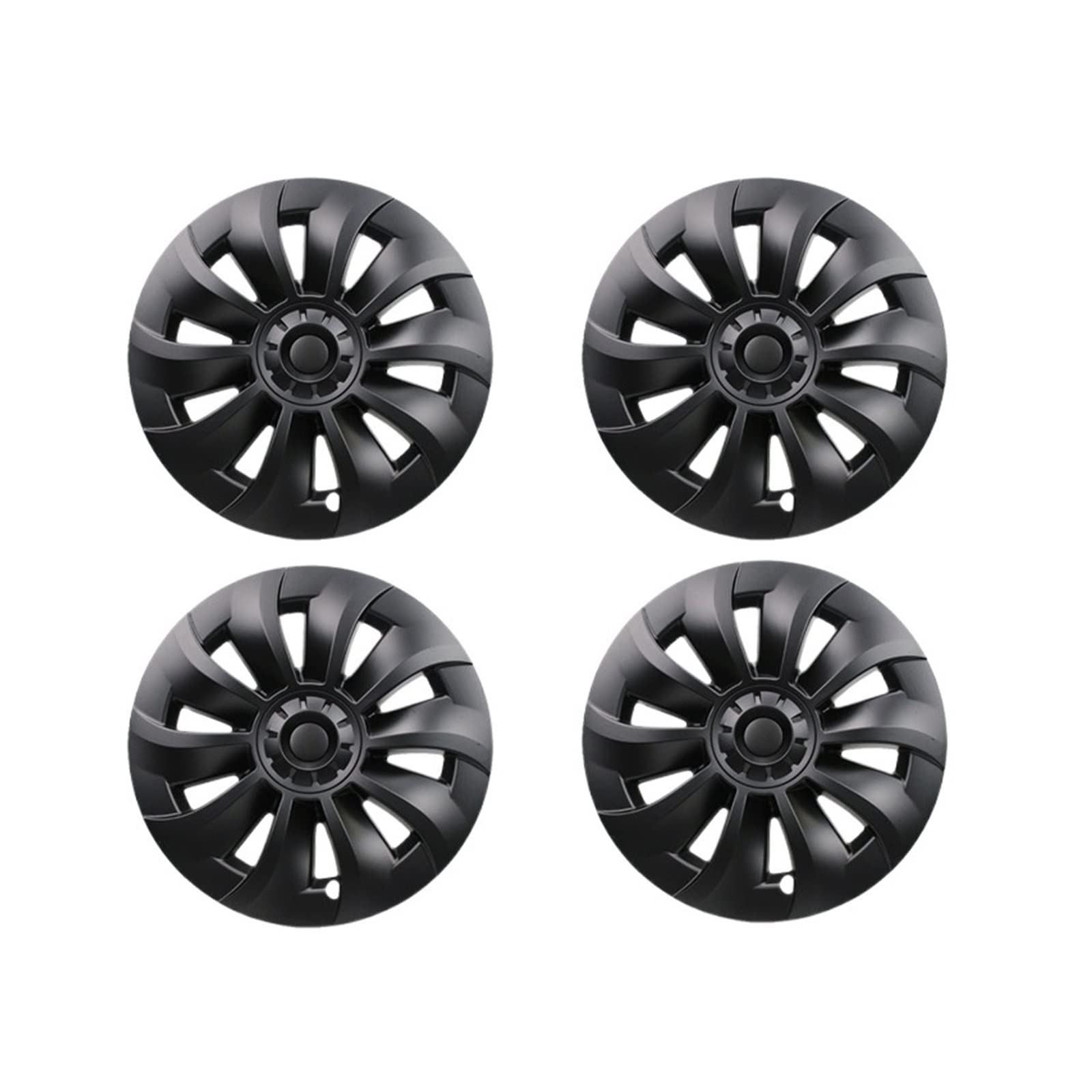 4 STÜCKE 19 Zoll Radkappe Ersatz Radkappe Felgenabdeckung Radkappe Vollabdeckung Zubehör Kompatibel für Tesla Modell 3 2020 2021 2023(Matte Black) von ZDTYKWPH