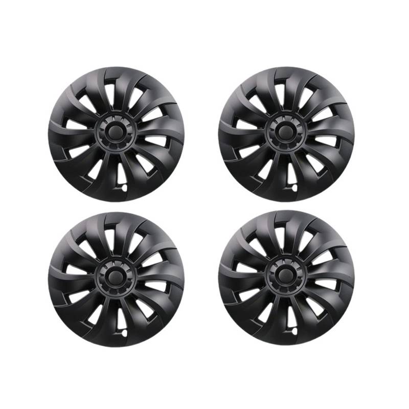 4 STÜCKE 19 Zoll Radkappe Ersatz Radkappe Felgenabdeckung Radkappe Vollabdeckung Zubehör Kompatibel für Tesla Modell 3 2020 2021 2023(Matte Black) von ZDTYKWPH