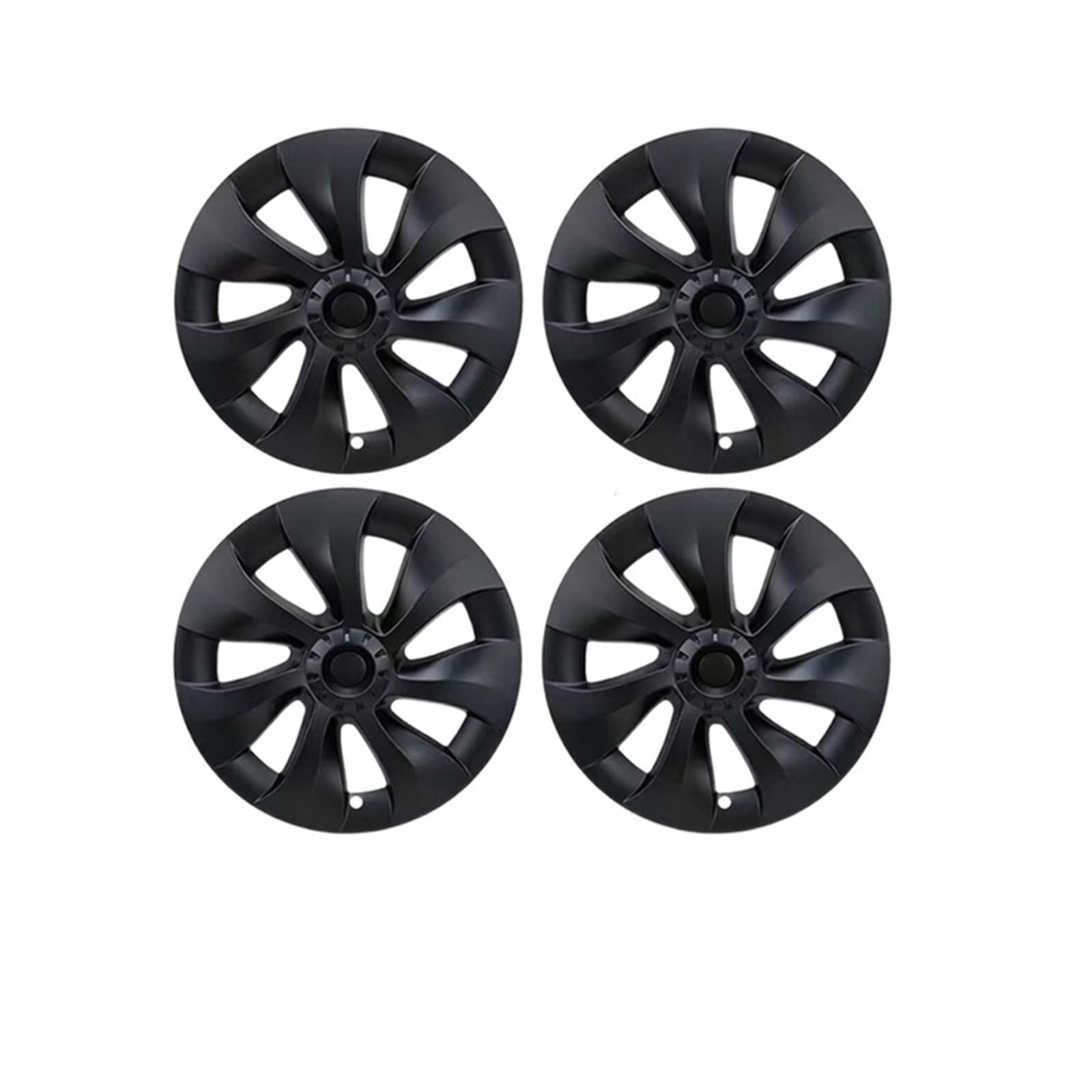 4 STÜCKE 19 Zoll Radkappe Original Auto Ersatz Radkappe Automobil Radkappe Volle Abdeckung Zubehör 2021 2022 Kompatibel Für Tesla Modell Y(4pcs black logo) von ZDTYKWPH