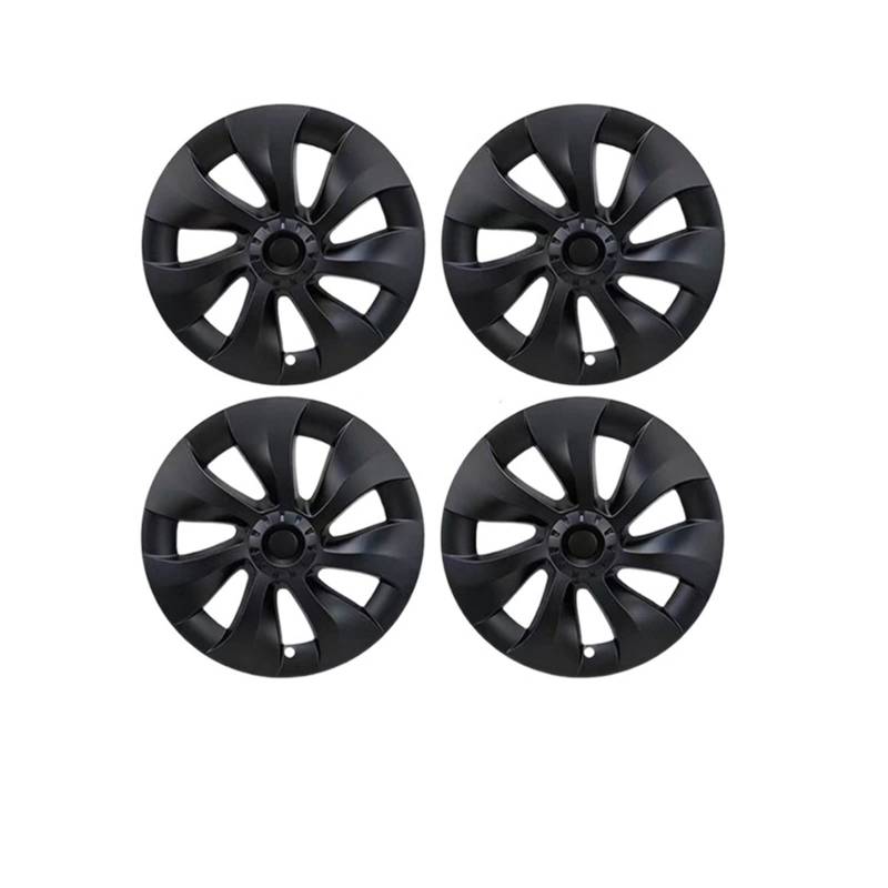 4 STÜCKE 19 Zoll Radkappe Original Auto Ersatz Radkappe Automobil Radkappe Volle Abdeckung Zubehör 2021 2022 Kompatibel Für Tesla Modell Y(4pcs black logo) von ZDTYKWPH
