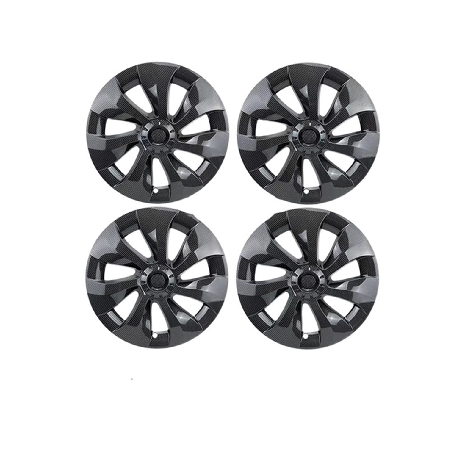 4 STÜCKE 19 Zoll Radkappe Original Auto Ersatz Radkappe Automobil Radkappe Volle Abdeckung Zubehör 2021 2022 Kompatibel Für Tesla Modell Y(4pcs carbon logo) von ZDTYKWPH