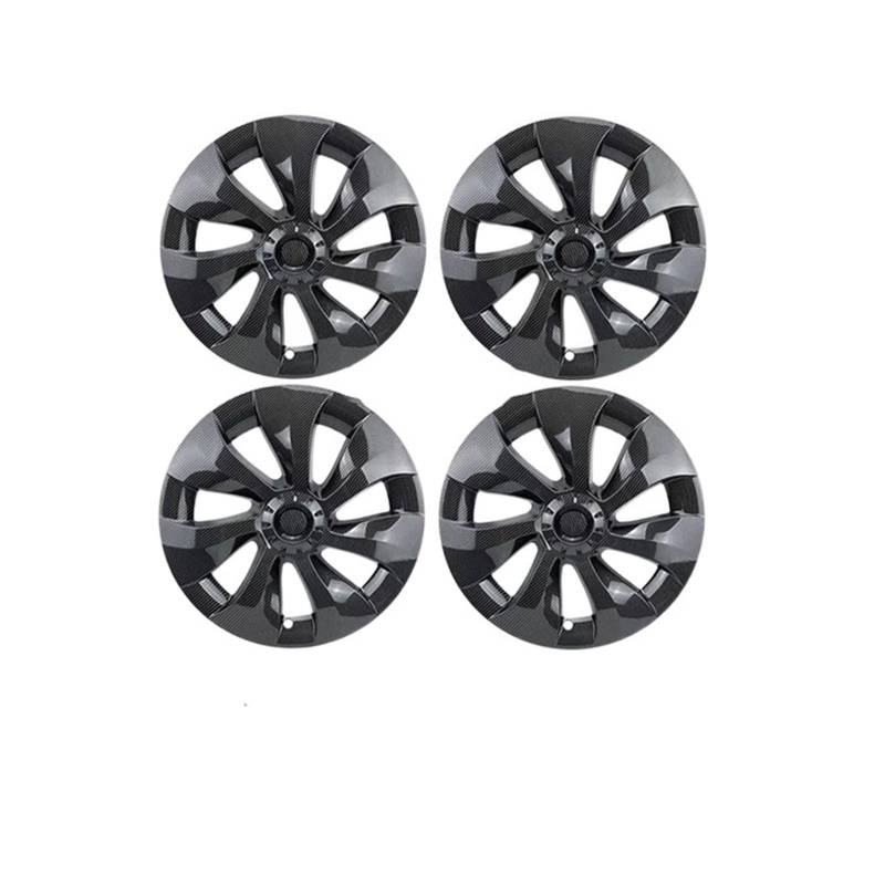4 STÜCKE 19 Zoll Radkappe Original Auto Ersatz Radkappe Automobil Radkappe Volle Abdeckung Zubehör 2021 2022 Kompatibel Für Tesla Modell Y(4pcs carbon logo) von ZDTYKWPH