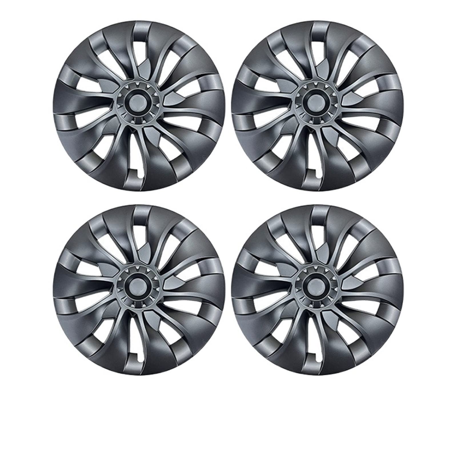 4 STÜCKE Kompatibel Für Tesla Modell 3 18 Zoll Radkappe Auto Ersatz Radkappe Automobil Radkappe Vollrandabdeckung Zubehör 2021 2018-2022(Gun grey) von ZDTYKWPH
