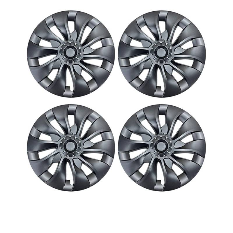 4 STÜCKE Kompatibel Für Tesla Modell 3 18 Zoll Radkappe Auto Ersatz Radkappe Automobil Radkappe Vollrandabdeckung Zubehör 2021 2018-2022(Gun grey) von ZDTYKWPH