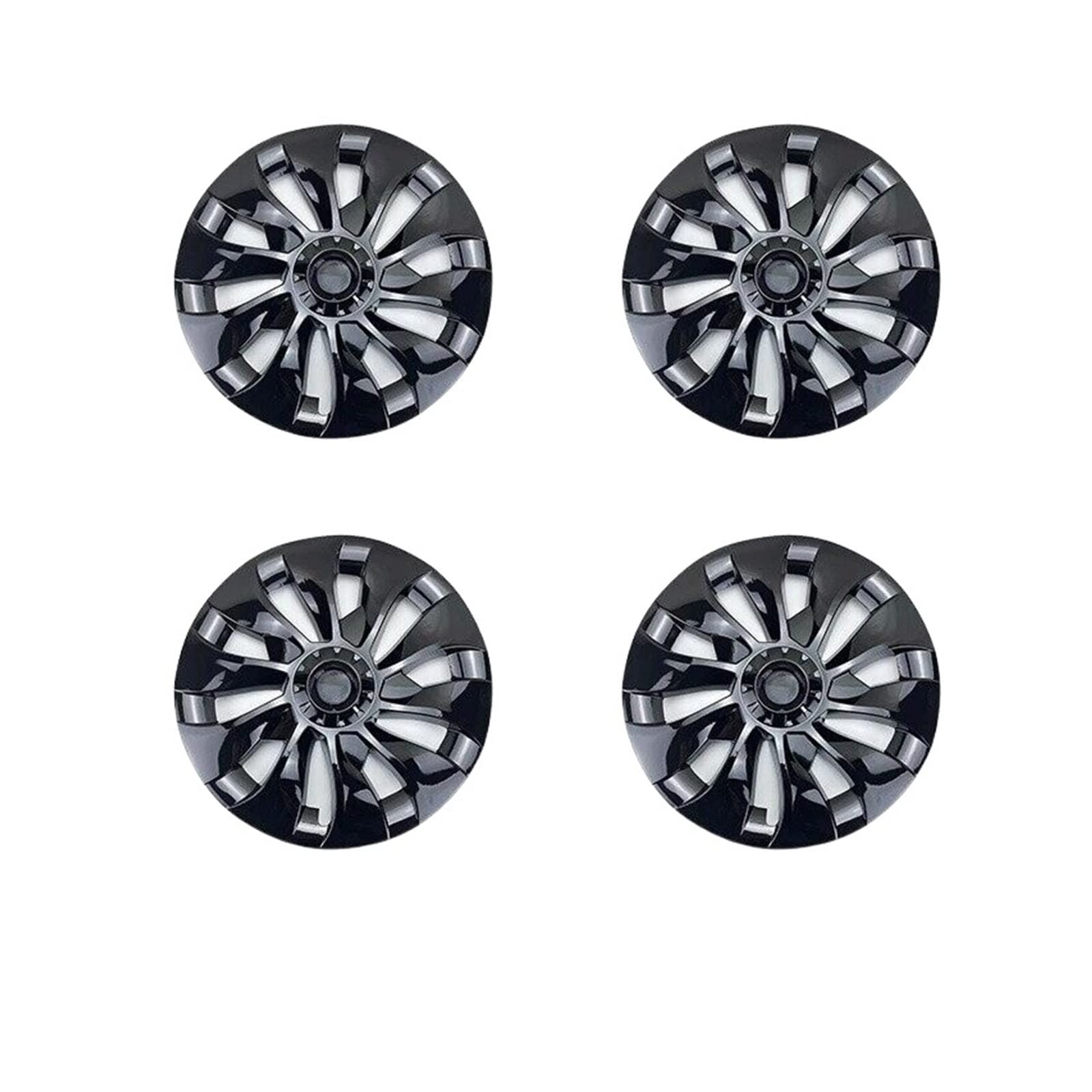 4 STÜCKE Kompatibel Für Tesla Modell 3 18-Zoll-Radkappe Original Auto-Ersatz-Radkappe Automobil-Radkappe Volle Abdeckung 2022 Zubehör(Bright black(4pcs)) von ZDTYKWPH