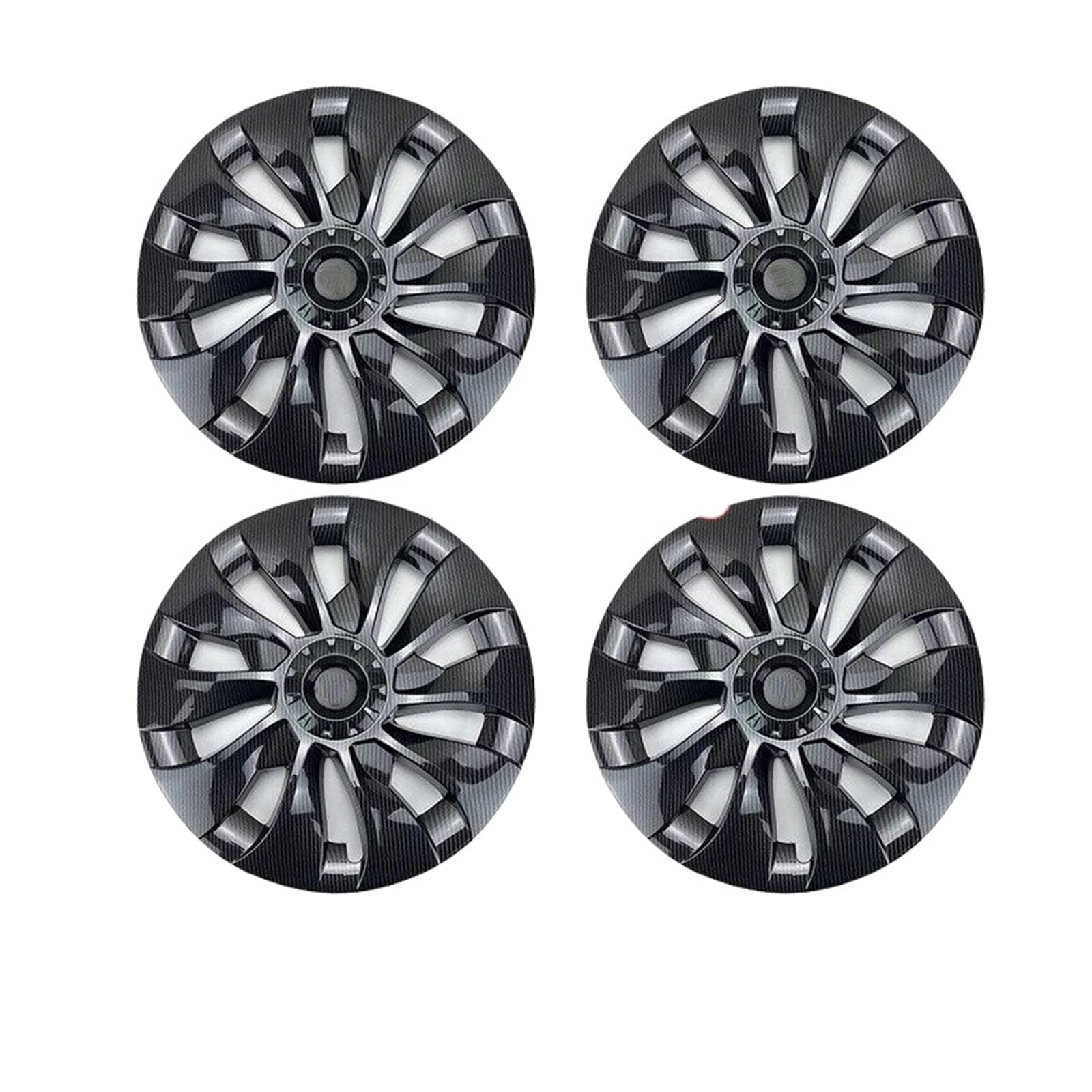 4 STÜCKE Kompatibel Für Tesla Modell 3 18-Zoll-Radkappe Original Auto-Ersatz-Radkappe Automobil-Radkappe Volle Abdeckung 2022 Zubehör(Bright carbon(4pcs)) von ZDTYKWPH