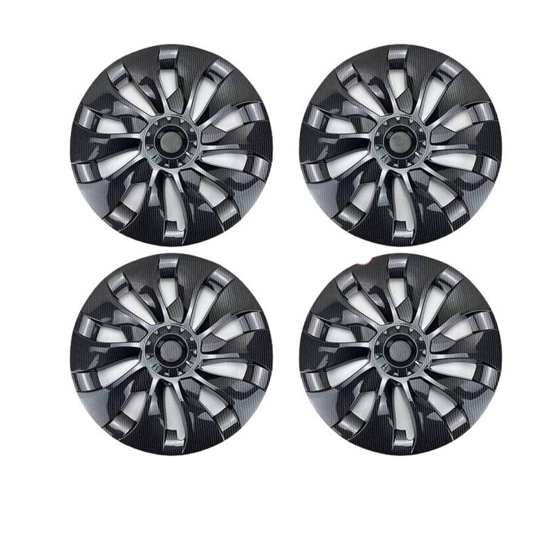 4 STÜCKE Kompatibel Für Tesla Modell 3 18-Zoll-Radkappe Original Auto-Ersatz-Radkappe Automobil-Radkappe Volle Abdeckung 2022 Zubehör(Bright carbon(4pcs)) von ZDTYKWPH