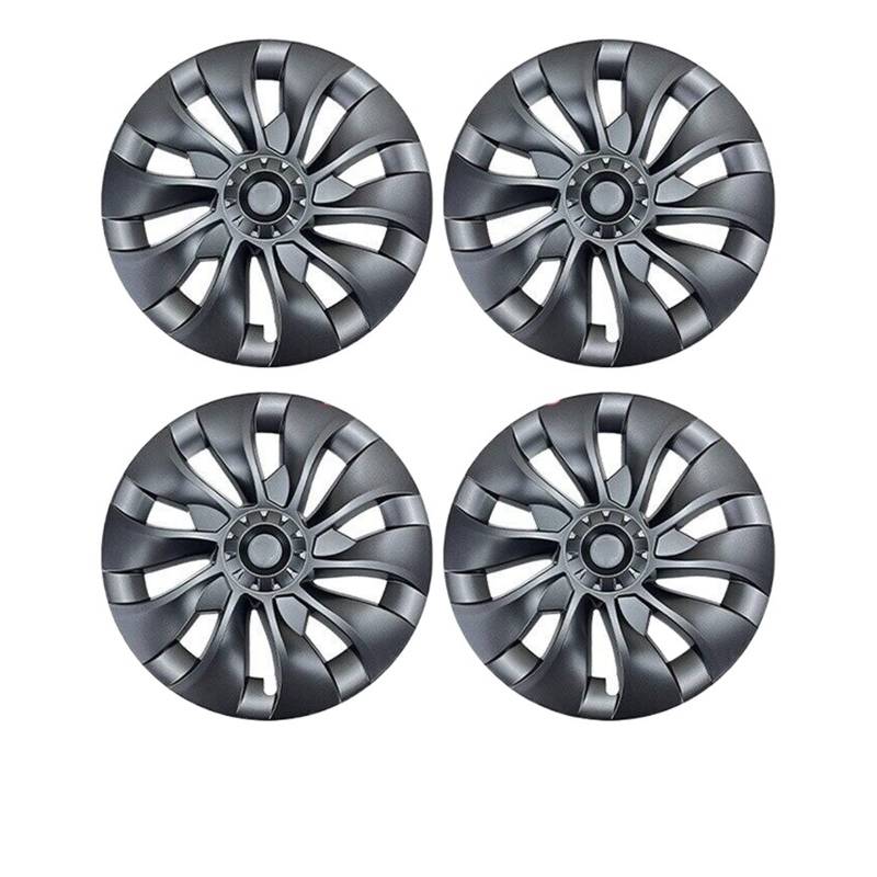 4 STÜCKE Kompatibel Für Tesla Modell 3 18-Zoll-Radkappe Original Auto-Ersatz-Radkappe Automobil-Radkappe Volle Abdeckung 2022 Zubehör(GUN GREY(4pcs)) von ZDTYKWPH