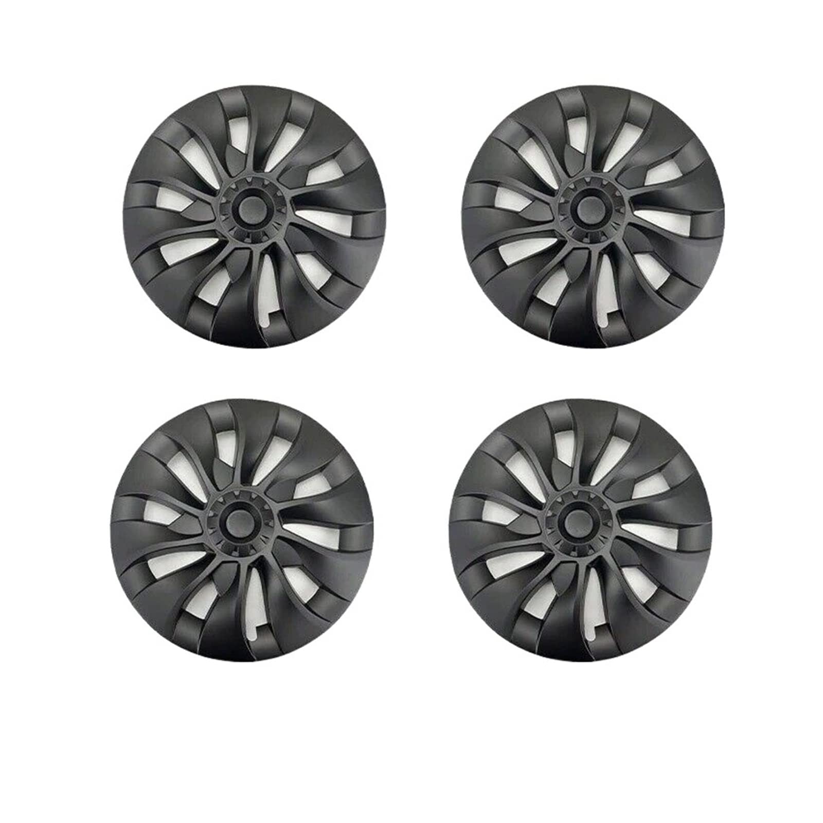 4 STÜCKE Kompatibel Für Tesla Modell 3 18-Zoll-Radkappe Original Auto-Ersatz-Radkappe Automobil-Radkappe Volle Abdeckung 2022 Zubehör(Matte black(4pcs)) von ZDTYKWPH