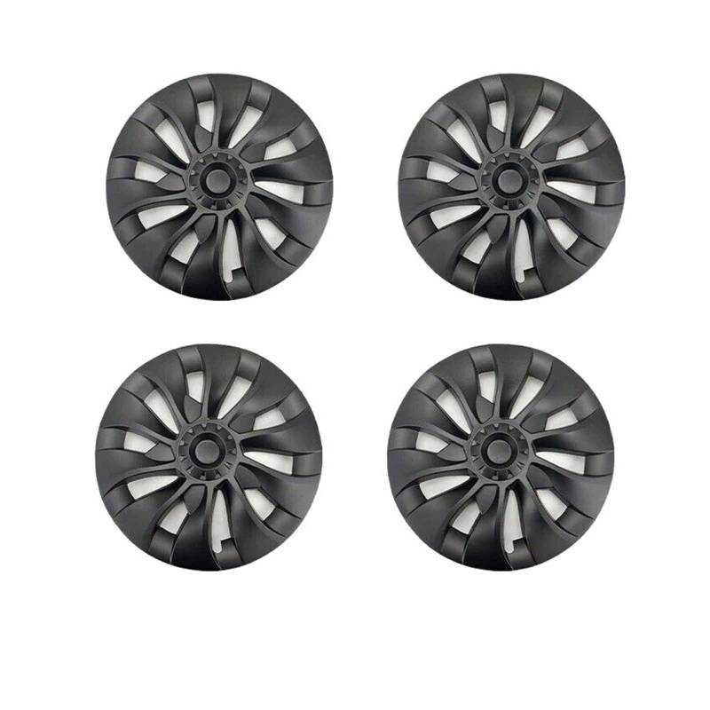 4 STÜCKE Kompatibel Für Tesla Modell 3 18-Zoll-Radkappe Original Auto-Ersatz-Radkappe Automobil-Radkappe Volle Abdeckung 2022 Zubehör(Matte black(4pcs)) von ZDTYKWPH