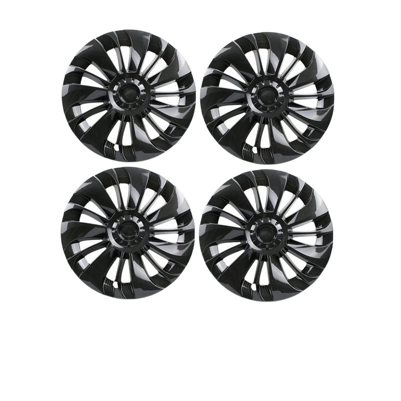 4 STÜCKE Kompatibel Für Tesla Modell Y 19 Zoll Radkappe Original Auto Ersatz Radkappe Automobil Radkappe Volle Abdeckung Zubehör 2021 2022(Black) von ZDTYKWPH