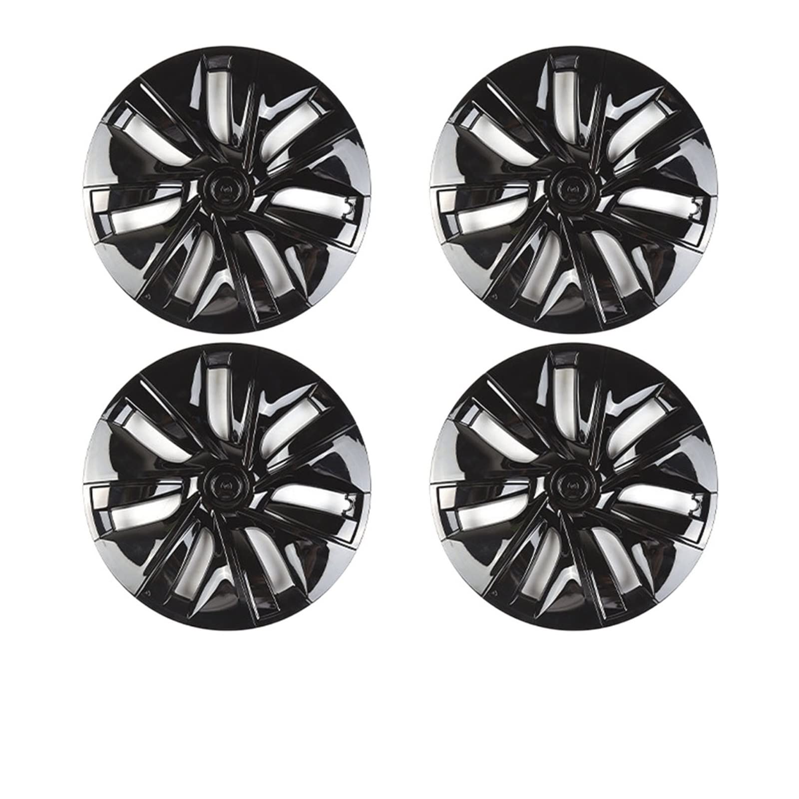 4 STÜCKE Radkappe Auto Ersatz Radkappe 19 Zoll Performance Automobil Radkappe Volle Abdeckung Zubehör Kompatibel Für Tesla Modell Y 2021 2022(4PCS-Bright black) von ZDTYKWPH