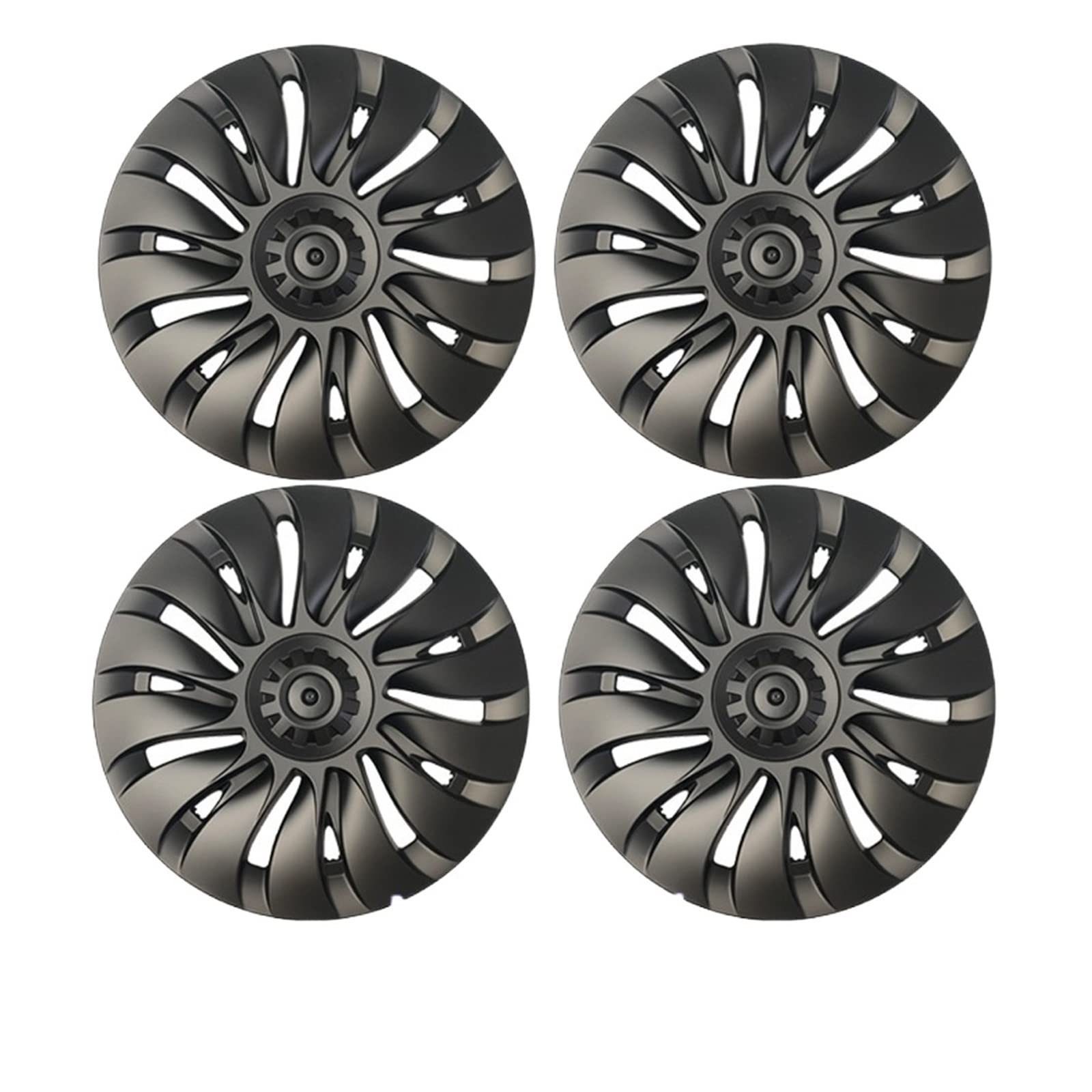 4 STÜCKE Radkappe Auto Ersatz Radkappe 19 Zoll Performance Automobil Radkappe Volle Abdeckung Zubehör Kompatibel Für Tesla Modell Y 2021 2022(4PCS-Matte Black) von ZDTYKWPH
