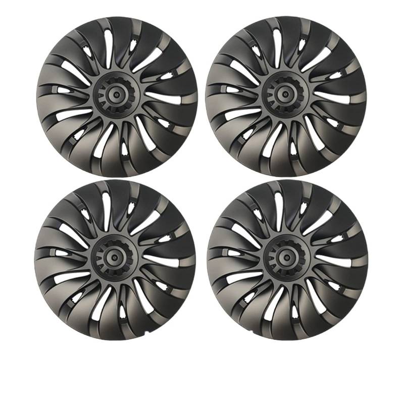 4 STÜCKE Radkappe Auto Ersatz Radkappe 19 Zoll Performance Automobil Radkappe Volle Abdeckung Zubehör Kompatibel Für Tesla Modell Y 2021 2022(4PCS-Matte Black) von ZDTYKWPH