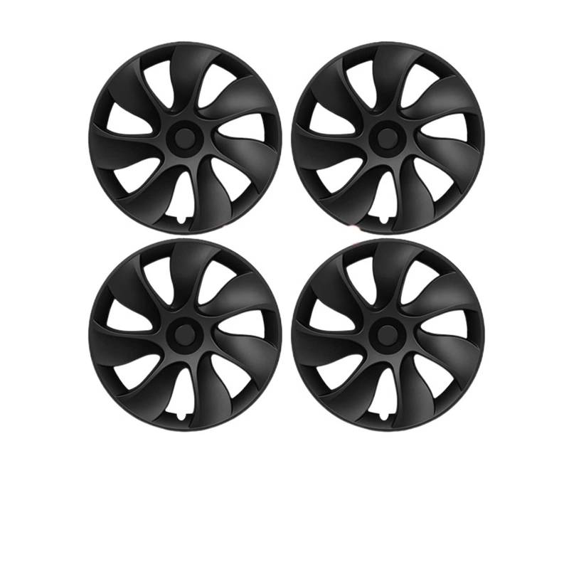 4 STÜCKE Radkappe Auto Ersatz Radkappe 19 Zoll Performance Automobil Radkappe Volle Abdeckung Zubehör Kompatibel Für Tesla Modell Y 2021 2022(4PCS-Matte Black-02) von ZDTYKWPH