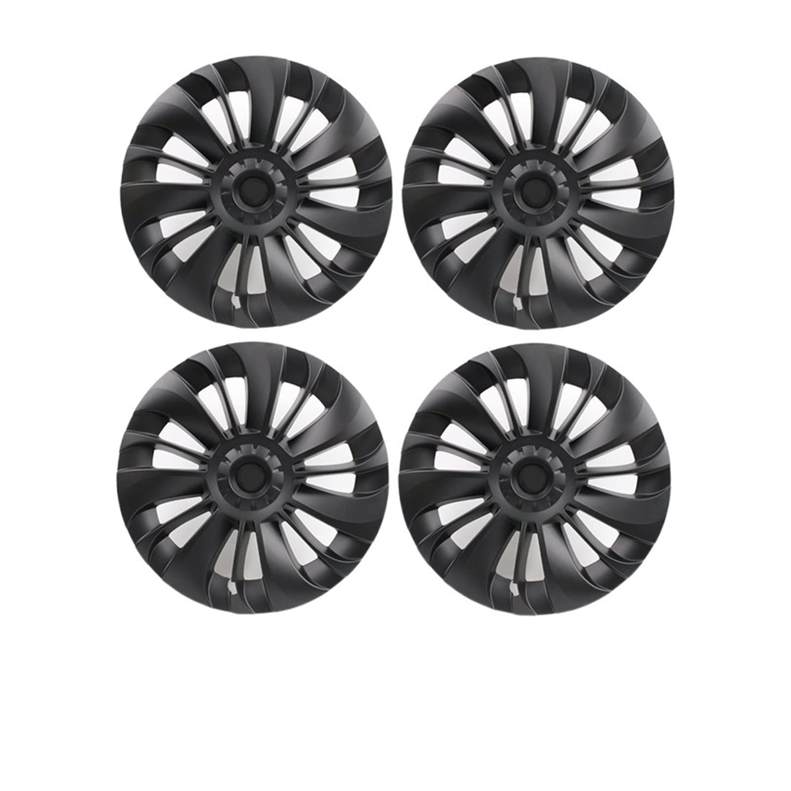 4 STÜCKE Radkappe Auto Ersatz Radkappe 19 Zoll Performance Automobil Radkappe Volle Abdeckung Zubehör Kompatibel Für Tesla Modell Y 2021 2022(4PCS-Matte Black-03) von ZDTYKWPH