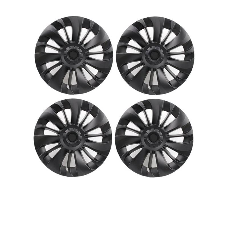 4 STÜCKE Radkappe Auto Ersatz Radkappe 19 Zoll Performance Automobil Radkappe Volle Abdeckung Zubehör Kompatibel Für Tesla Modell Y 2021 2022(4PCS-Matte Black-03) von ZDTYKWPH