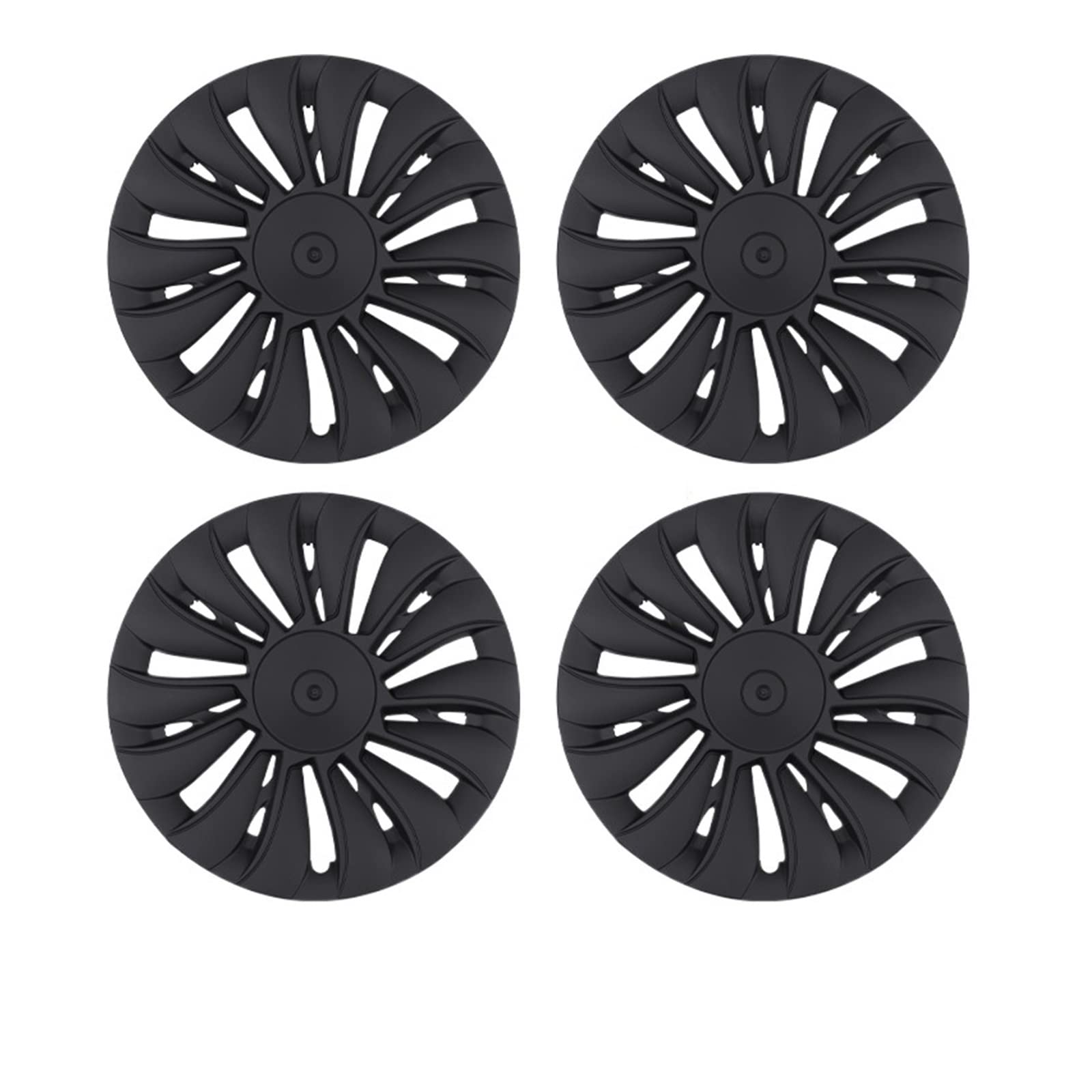 4 STÜCKE Radkappe Auto Ersatz Radkappe 19 Zoll Performance Automobil Radkappe Volle Abdeckung Zubehör Kompatibel Für Tesla Modell Y 2021 2022(4PCS-Matte Black-04) von ZDTYKWPH