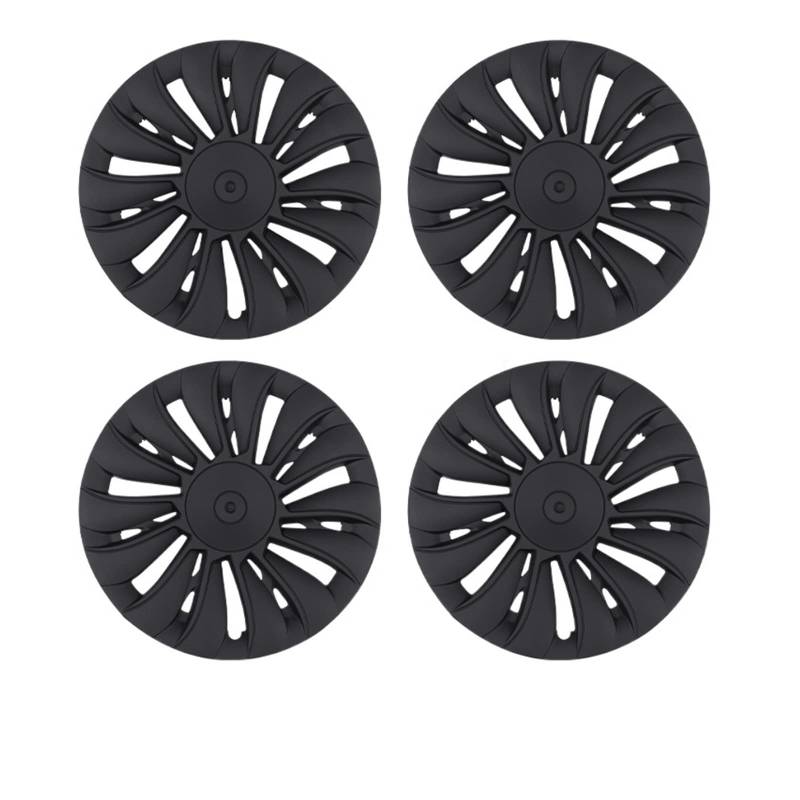 4 STÜCKE Radkappe Auto Ersatz Radkappe 19 Zoll Performance Automobil Radkappe Volle Abdeckung Zubehör Kompatibel Für Tesla Modell Y 2021 2022(4PCS-Matte Black-04) von ZDTYKWPH