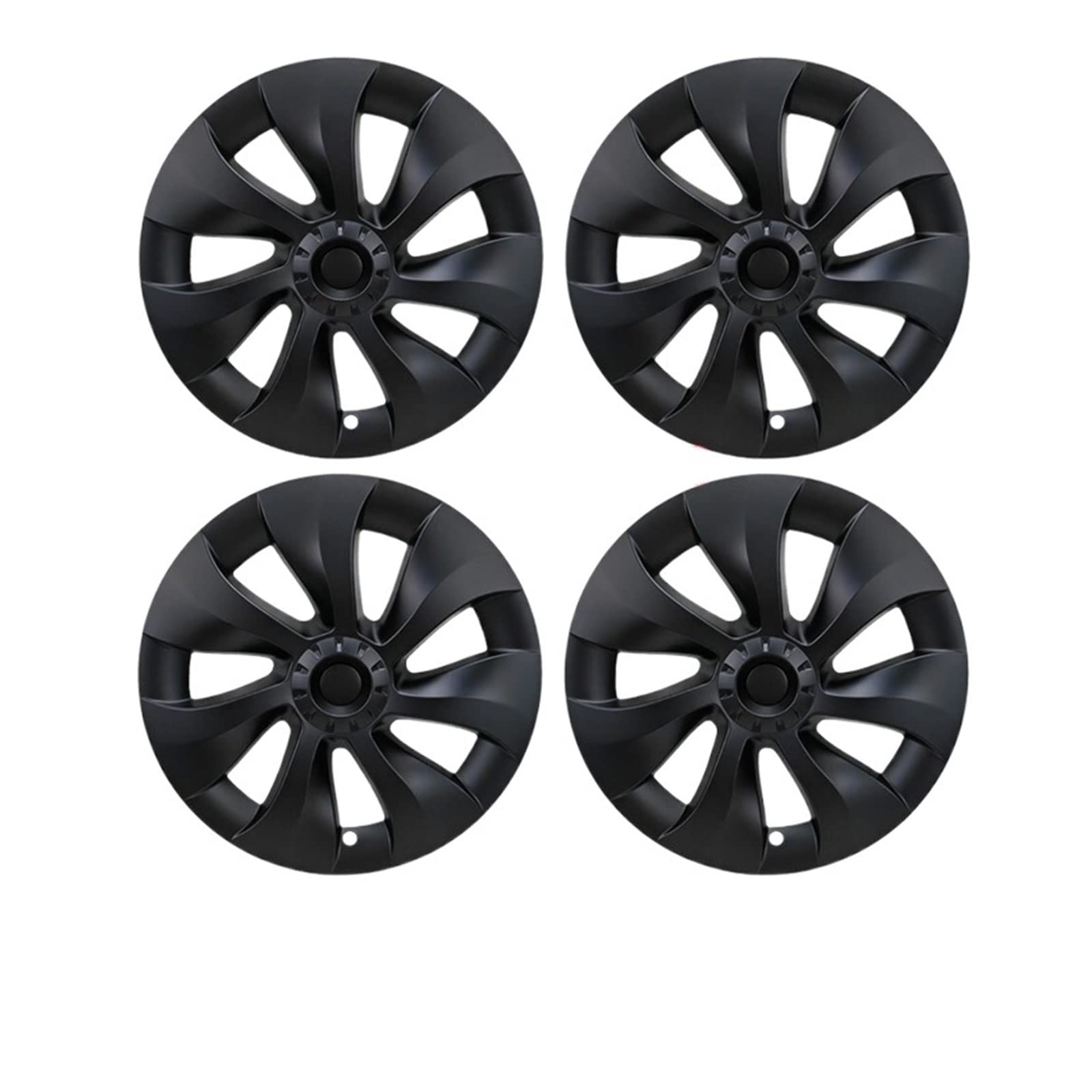 4 STÜCKE Radkappe Auto Ersatz Radkappe 19 Zoll Performance Automobil Radkappe Volle Abdeckung Zubehör Kompatibel Für Tesla Modell Y 2021 2022(4PCS-Matte Black-05) von ZDTYKWPH