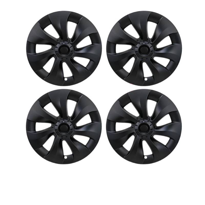 4 STÜCKE Radkappe Auto Ersatz Radkappe 19 Zoll Performance Automobil Radkappe Volle Abdeckung Zubehör Kompatibel Für Tesla Modell Y 2021 2022(4PCS-Matte Black-05) von ZDTYKWPH