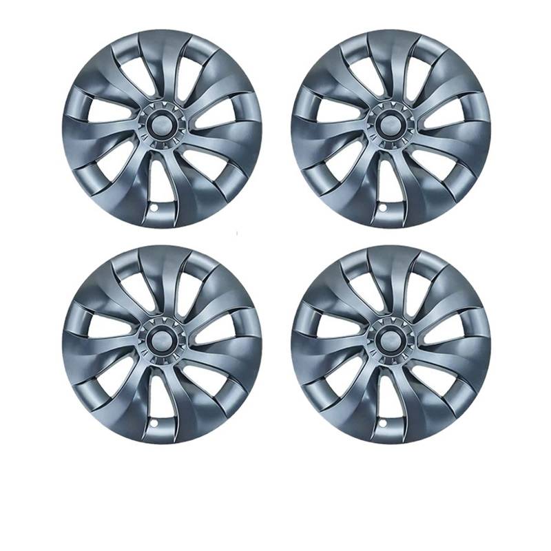 4 STÜCKE Radkappe Original Auto Ersatz Radkappe 19 Zoll Automobil Radkappe Volle Abdeckung Zubehör 2021 2023 Kompatibel Für Tesla Modell Y(Gun grey) von ZDTYKWPH