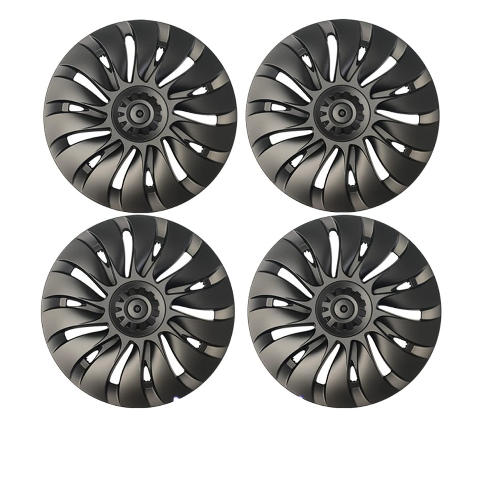 4 STÜCKE Radkappen Performance Ersatz-Radkappe 19 Zoll Auto-Radkappe Vollrandabdeckung Zubehör Kompatibel für Tesla Model Y 2018-2023(4PCS-Matte Black) von ZDTYKWPH