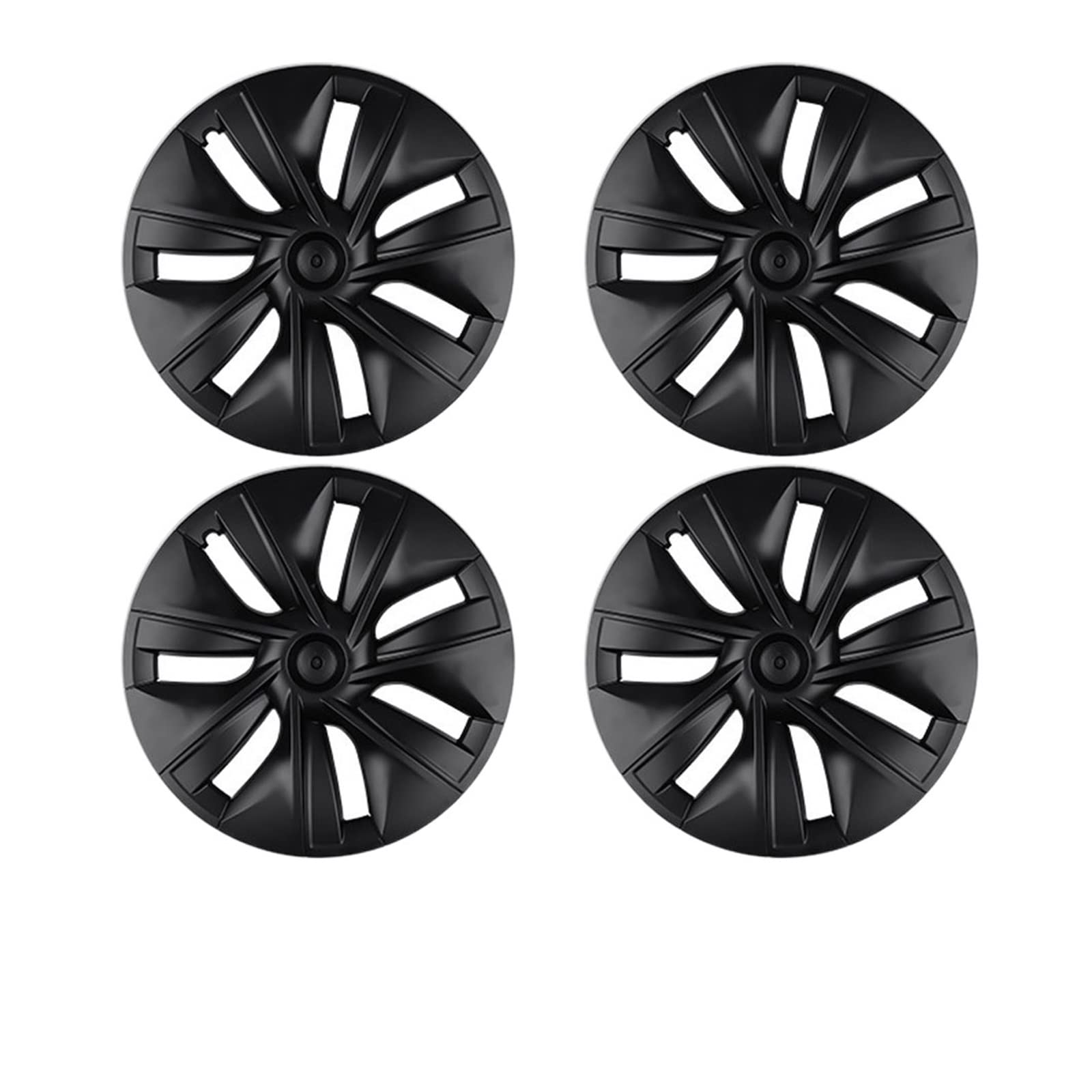 4 STÜCKE Radkappen Performance Ersatz-Radkappe 19 Zoll Auto-Radkappe Vollrandabdeckung Zubehör Kompatibel für Tesla Model Y 2018-2023(4PCS-Matte Black-01) von ZDTYKWPH