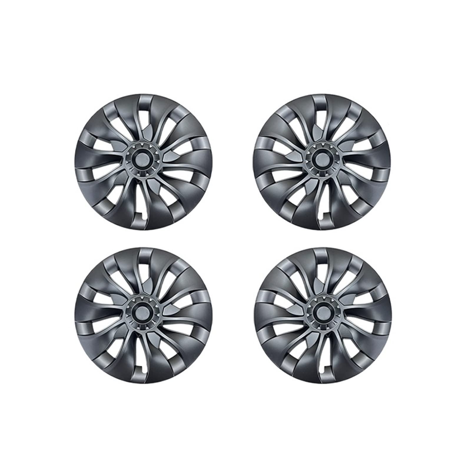 4 Stück 18-Zoll-Radkappen, Auto-Performance-Ersatz-Radkappen, Radkappen, Vollrandabdeckung, Zubehör, kompatibel für Tesla Model 3 2021 2022 2023(Gray) von ZDTYKWPH