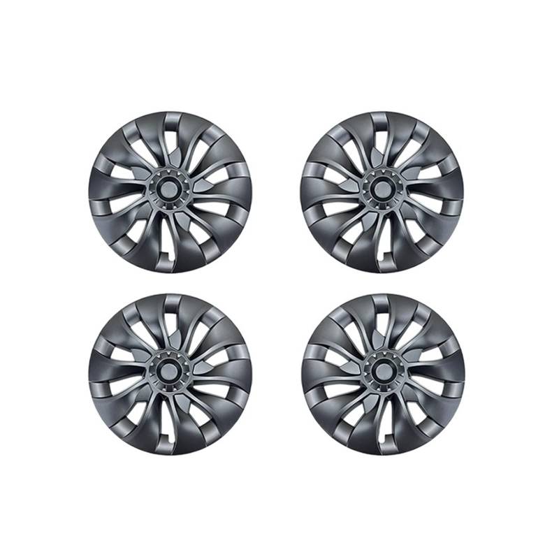 4 Stück 18-Zoll-Radkappen, Auto-Performance-Ersatz-Radkappen, Radkappen, Vollrandabdeckung, Zubehör, kompatibel für Tesla Model 3 2021 2022 2023(Gray) von ZDTYKWPH