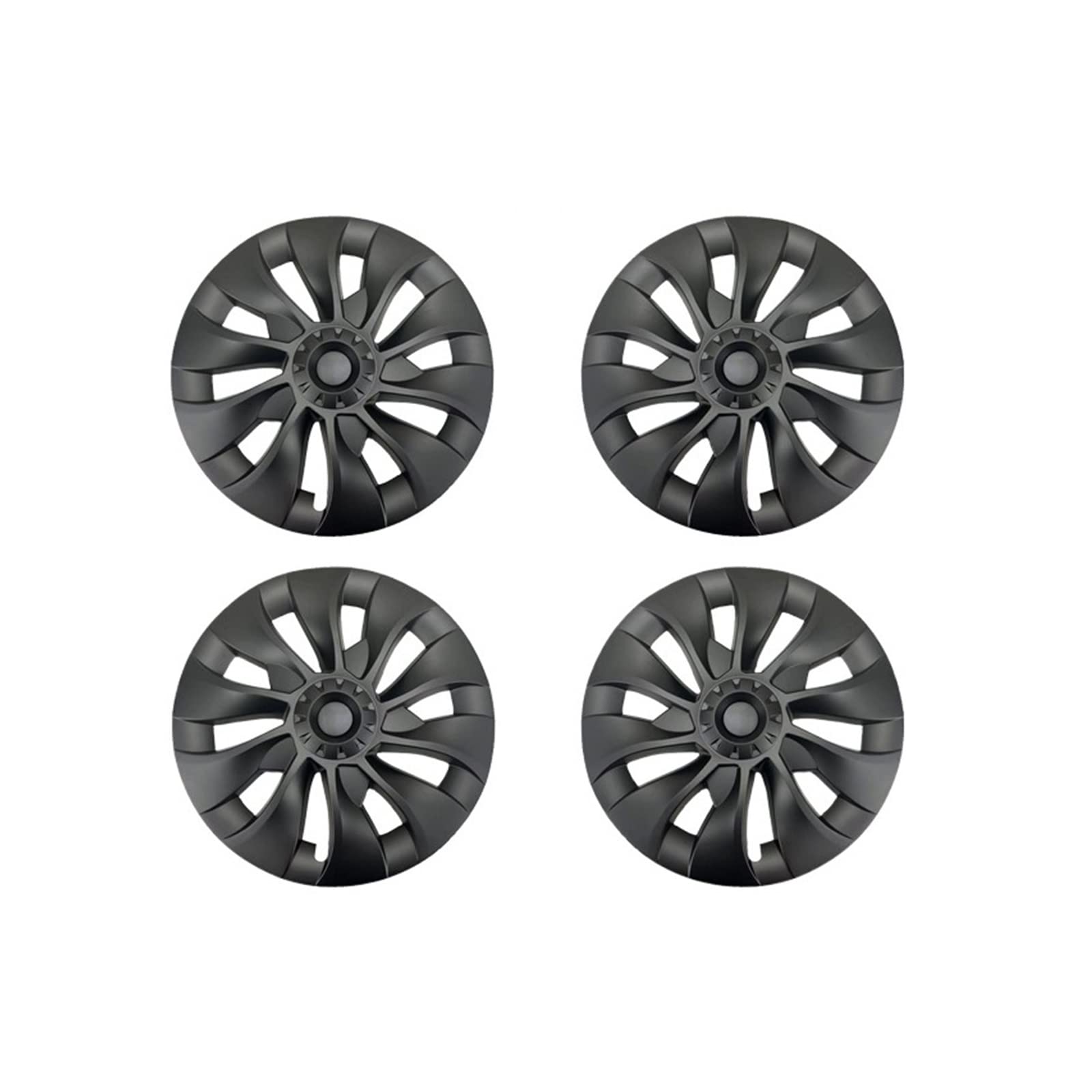 4 Stück 18-Zoll-Radkappen, Auto-Performance-Ersatz-Radkappen, Radkappen, Vollrandabdeckung, Zubehör, kompatibel für Tesla Model 3 2021 2022 2023(Matte Black) von ZDTYKWPH