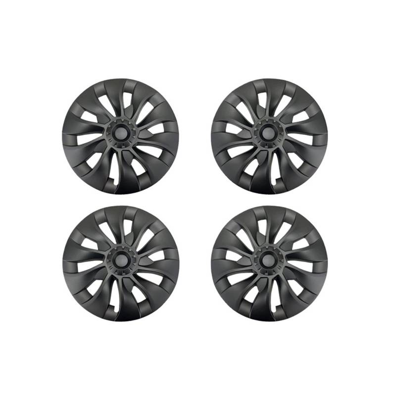 4 Stück 18-Zoll-Radkappen, Auto-Performance-Ersatz-Radkappen, Radkappen, Vollrandabdeckung, Zubehör, kompatibel für Tesla Model 3 2021 2022 2023(Matte Black) von ZDTYKWPH