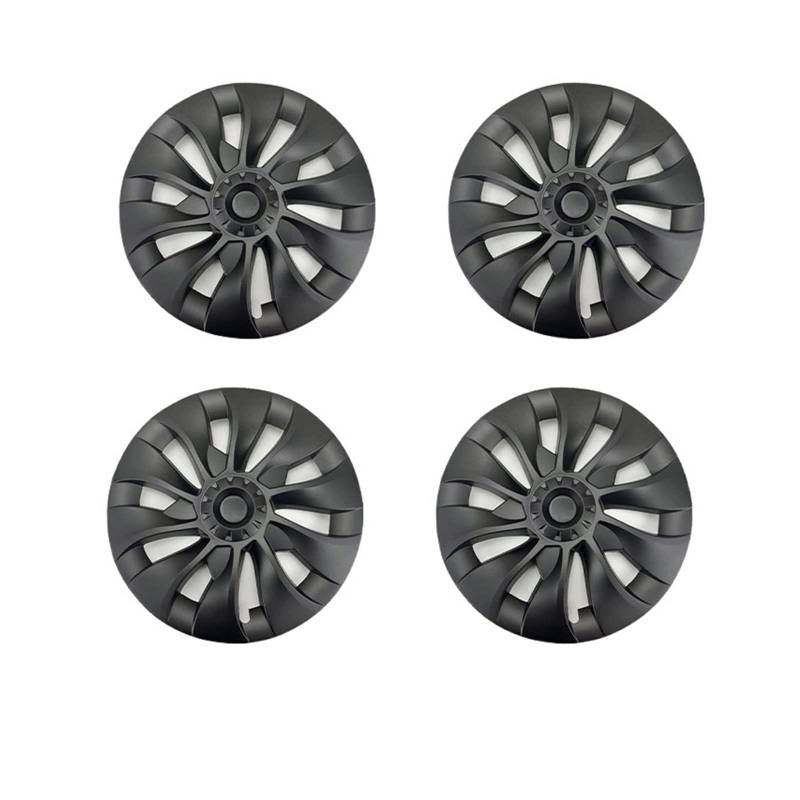 4 Stück Auto-Ersatz-Radkappen, Radkappen, Vollrandabdeckung, Zubehör, Leistung, kompatibel für Tesla Model 3, 18 Zoll, Radkappen 2018–2023 2022(Matte black) von ZDTYKWPH