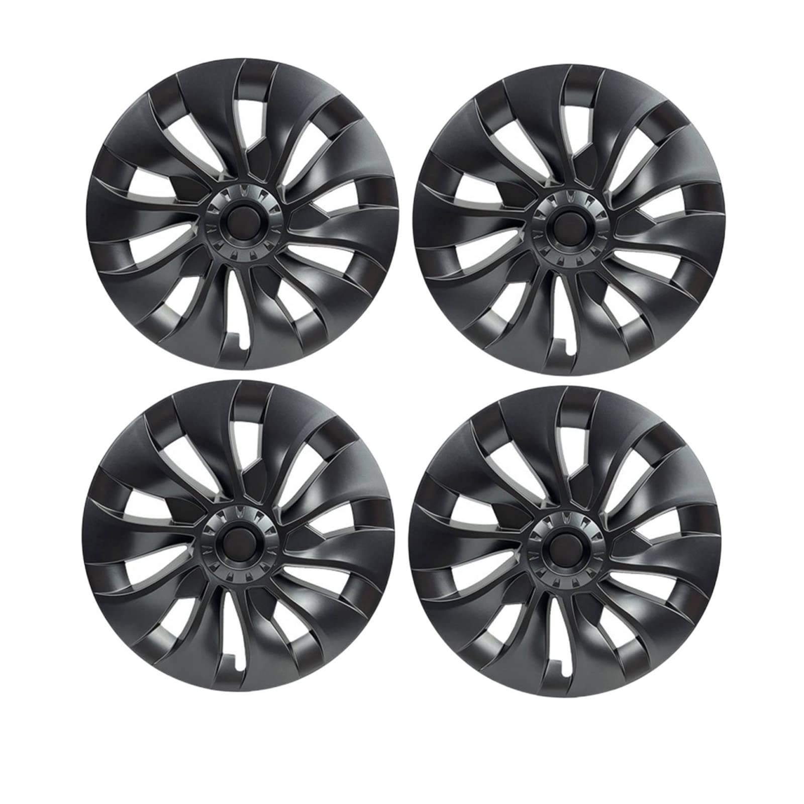 4 Stück Auto-Radkappen, Kompatibel Für Tesla Model 3, 18 Zoll, Radkappen, 2018–2023, Ersatz-Radkappen, Automobil-Vollrandabdeckung, Zubehör(Bright Black) von ZDTYKWPH