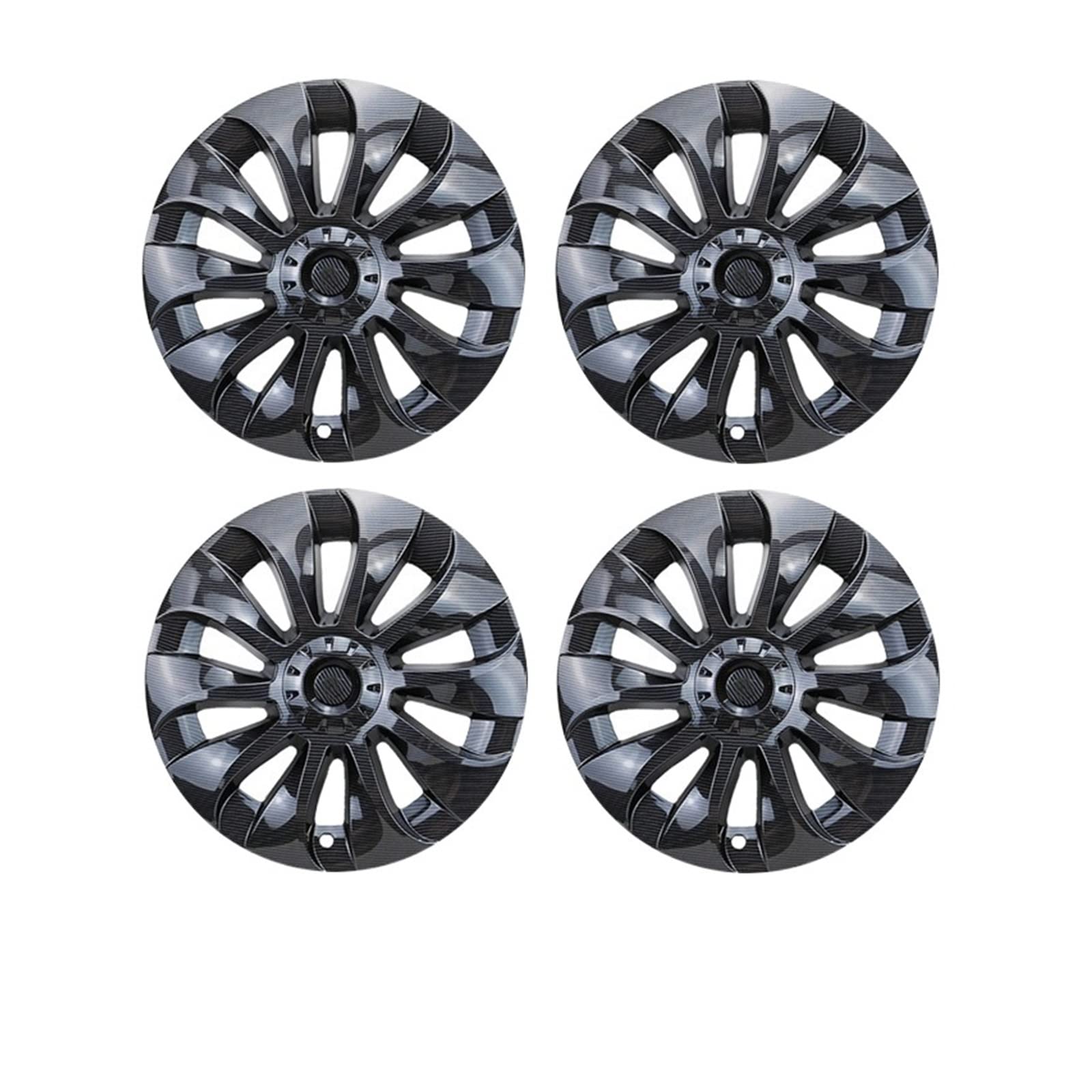 4 Stück Auto-Radkappen, Kompatibel Für Tesla Model 3 2020–2022, Auto-Ersatzzubehör, Nabenabdeckungen, dekorativer Schutz, Autorad(18 inch Carbon Fiber) von ZDTYKWPH