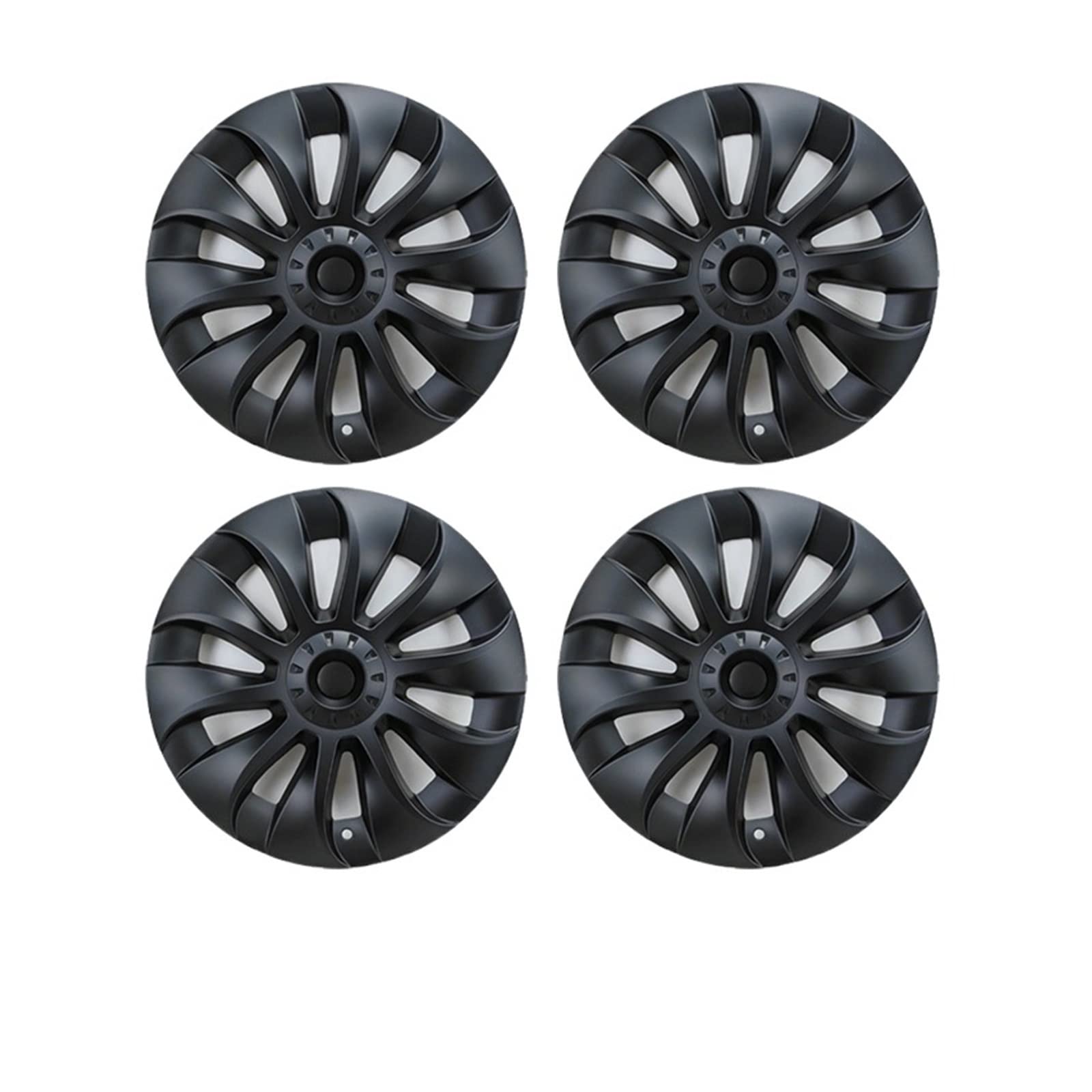 4 Stück Auto-Radkappen, Kompatibel Für Tesla Model 3 2020–2022, Auto-Ersatzzubehör, Nabenabdeckungen, dekorativer Schutz, Autorad(18 inch Matte Black) von ZDTYKWPH