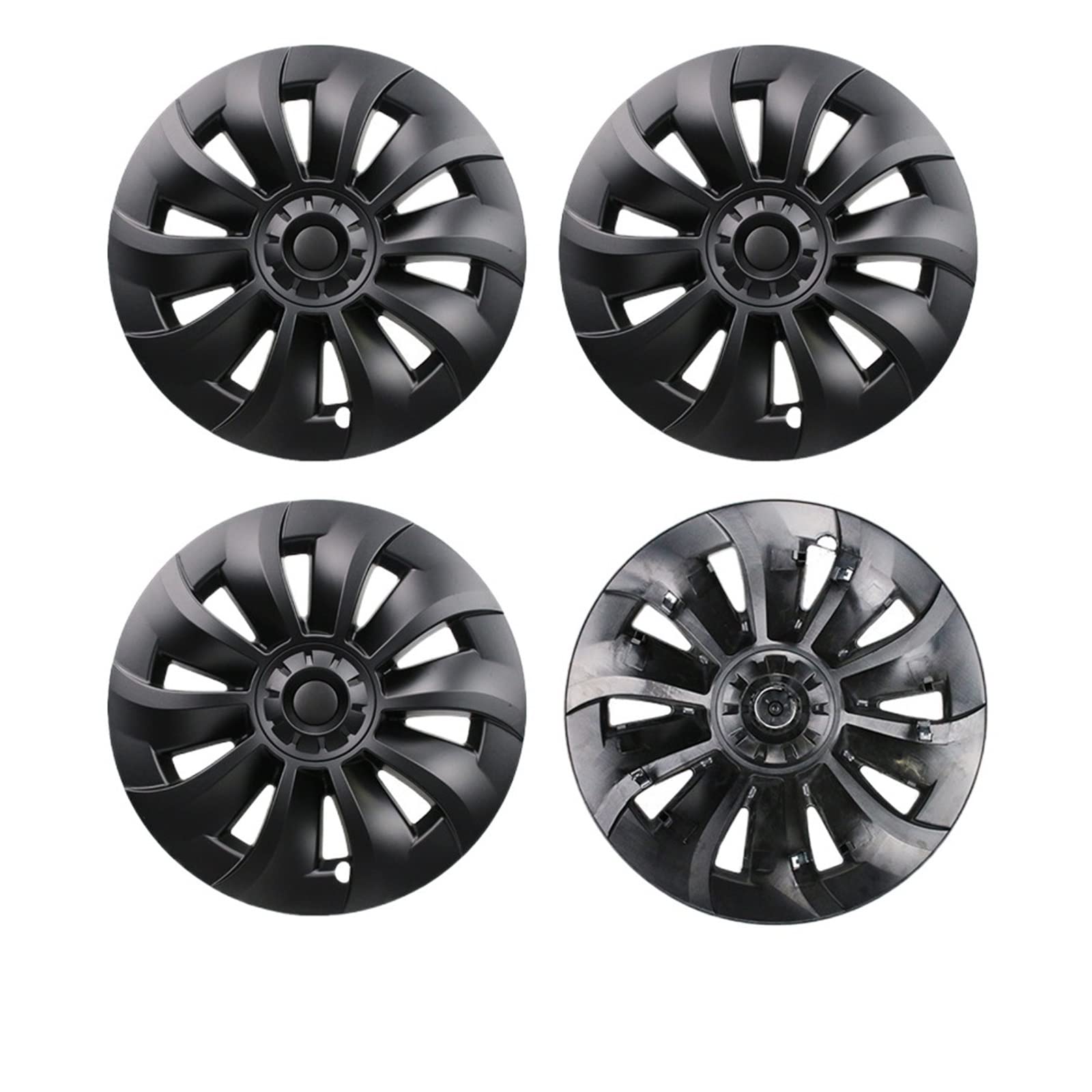 4-teiliges Ersatz-Radkappen-Set, 19 Zoll, Kompatibel Für Tesla Model 3 2020 2022, vollständige Abdeckung, Radkappe, Auto-Radkappe, Autozubehör(4PCS-Matt Black) von ZDTYKWPH