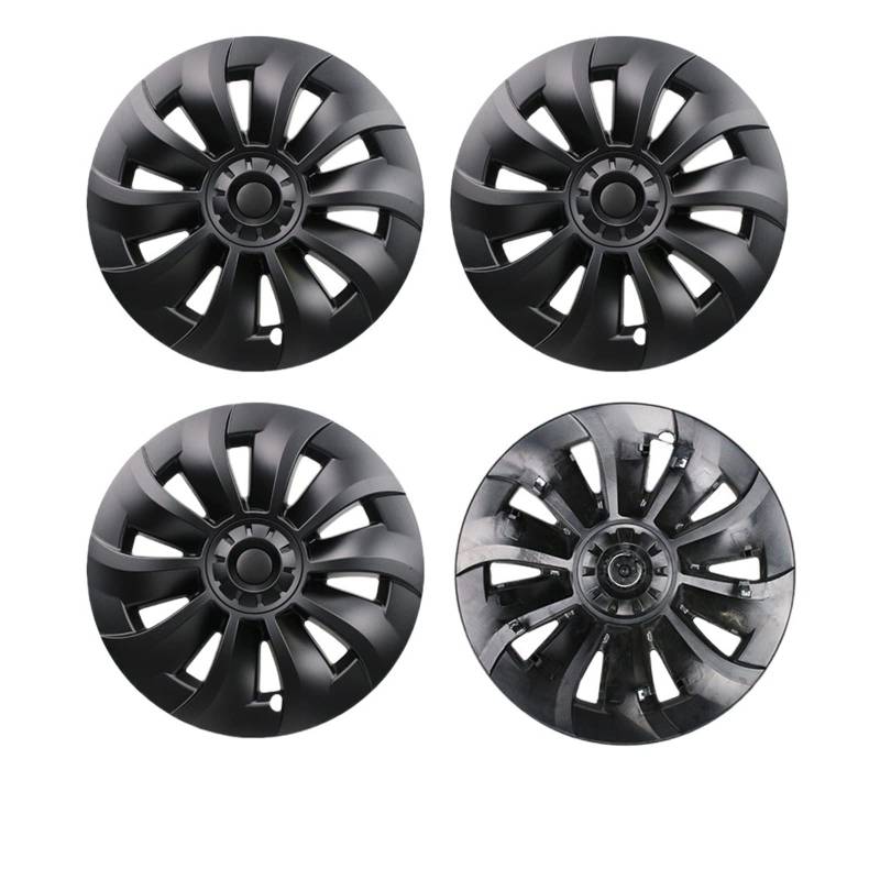 4-teiliges Ersatz-Radkappen-Set, 19 Zoll, Kompatibel Für Tesla Model 3 2020 2022, vollständige Abdeckung, Radkappe, Auto-Radkappe, Autozubehör(4PCS-Matt Black) von ZDTYKWPH