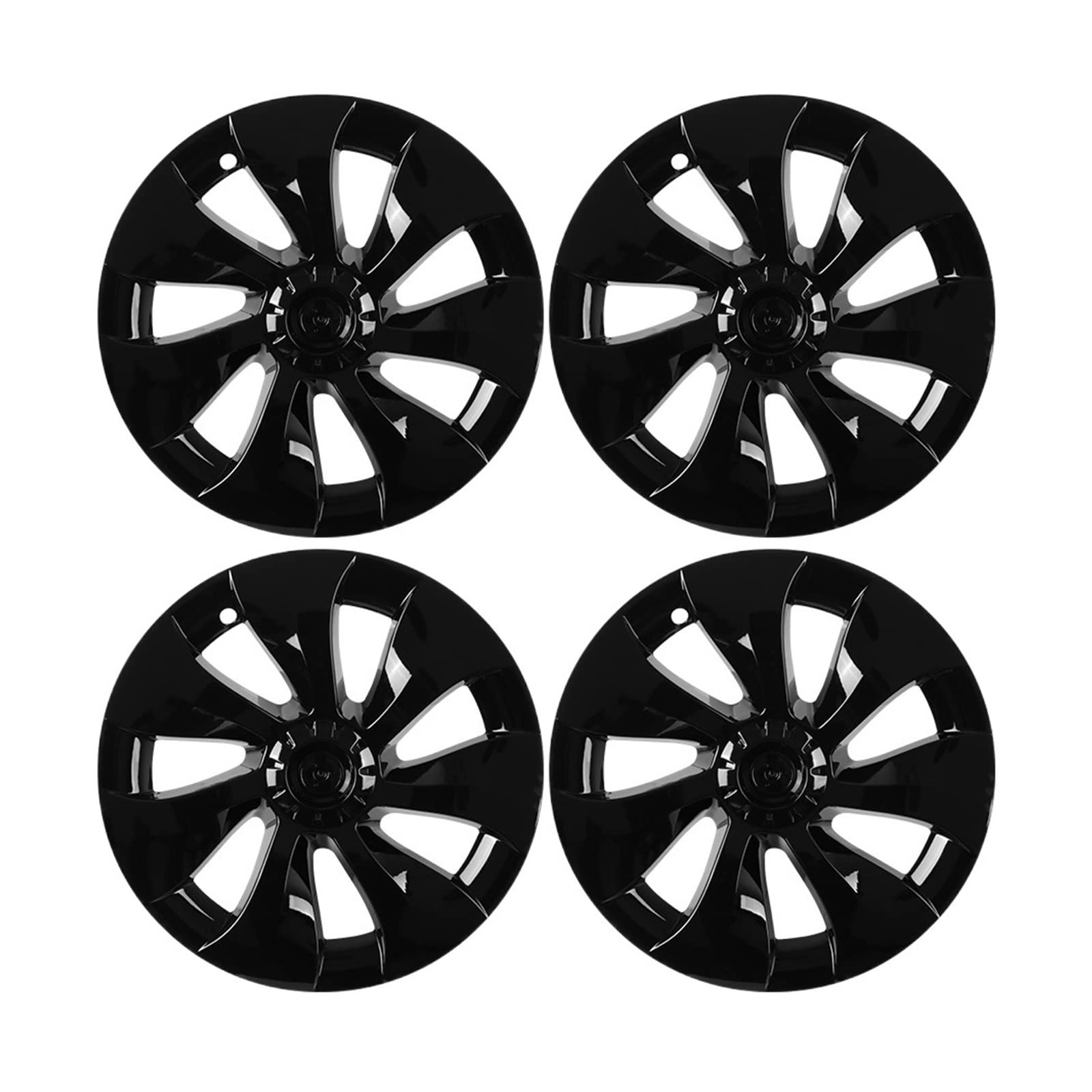 4-teiliges Ersatz-Radkappen-Set für Auto-Radkappen, 19-Zoll-Autozubehör, Kompatibel Für Tesla Model Y 2016–2022(Bright black) von ZDTYKWPH