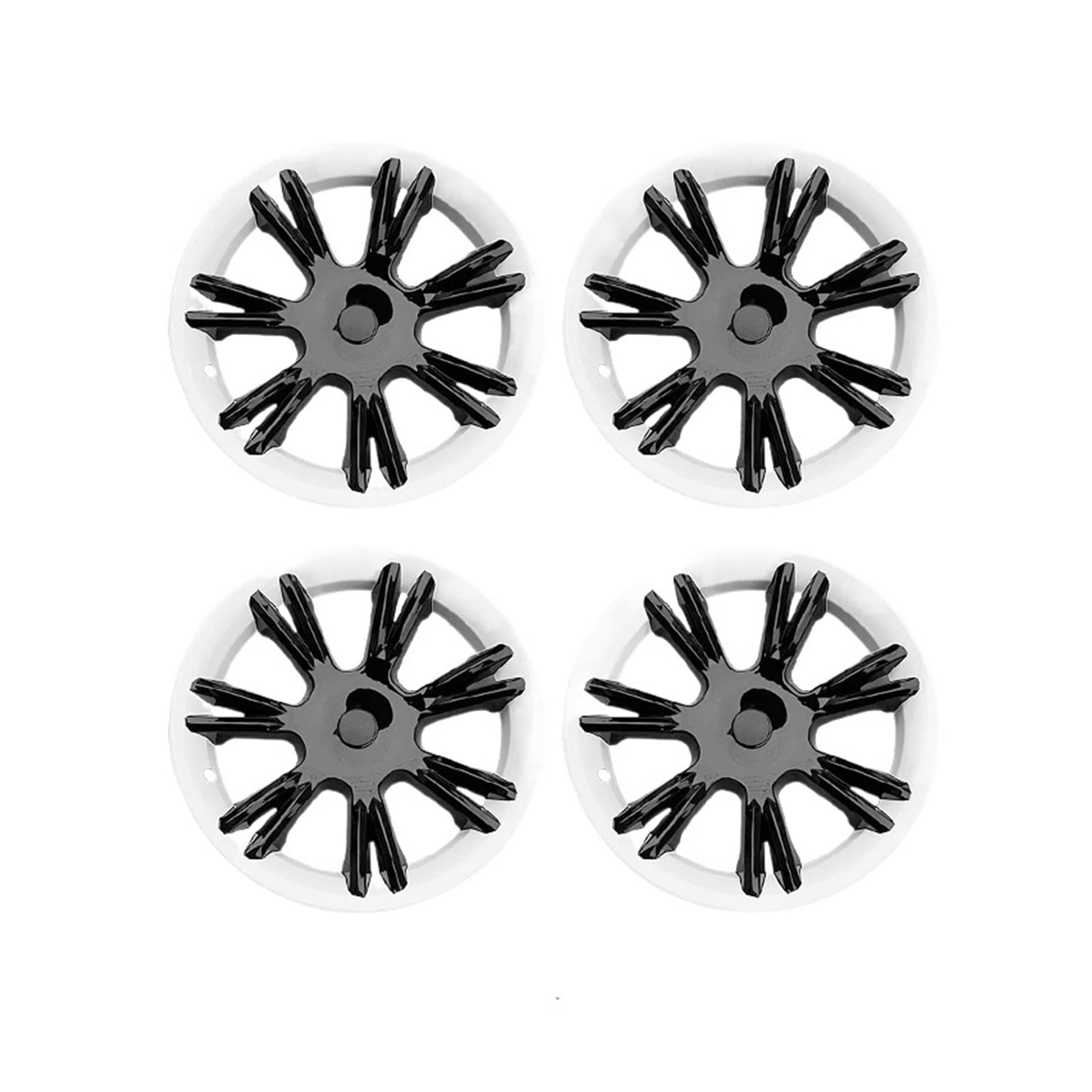 Auto 19-Zoll-Sport-Radnabenkappen-Schutzset Ersatz-Radkappen Dekoration Außenradabdeckung Zubehör Kompatibel für Tesla Modell Y(Y Black white 4 PCS) von ZDTYKWPH