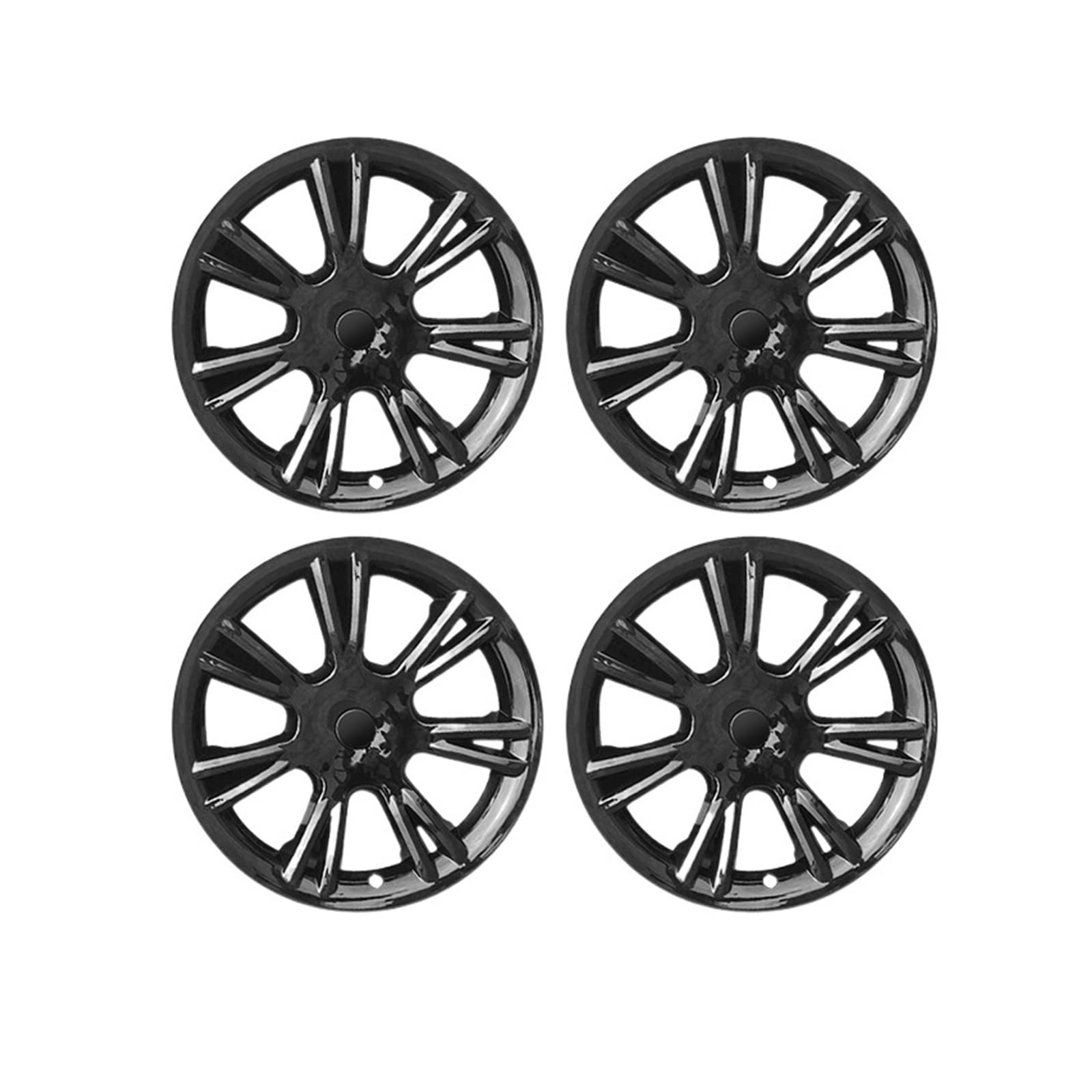 Auto 19-Zoll-Sport-Radnabenkappen-Schutzset Ersatz-Radkappen Dekoration Außenradabdeckung Zubehör Kompatibel für Tesla Modell Y(Y Bright black 4 PCS) von ZDTYKWPH