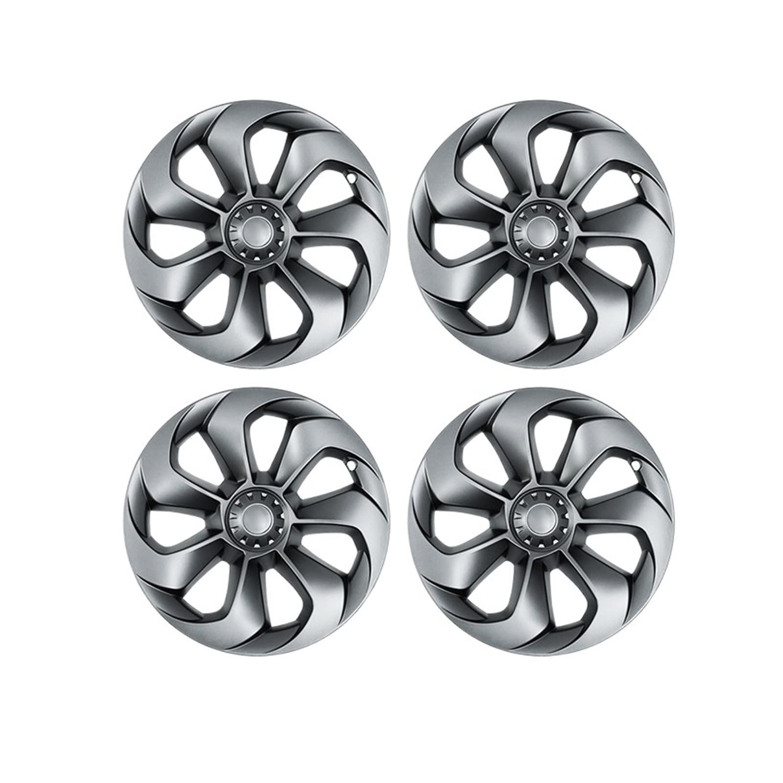 Auto 19 Zoll große Swordshamp-Nabenabdeckung Ersatzrad-Radkappen-Kit Außendekoration Schutzzubehör Kompatibel für Tesla Modell Y(Grey 4 PCS) von ZDTYKWPH