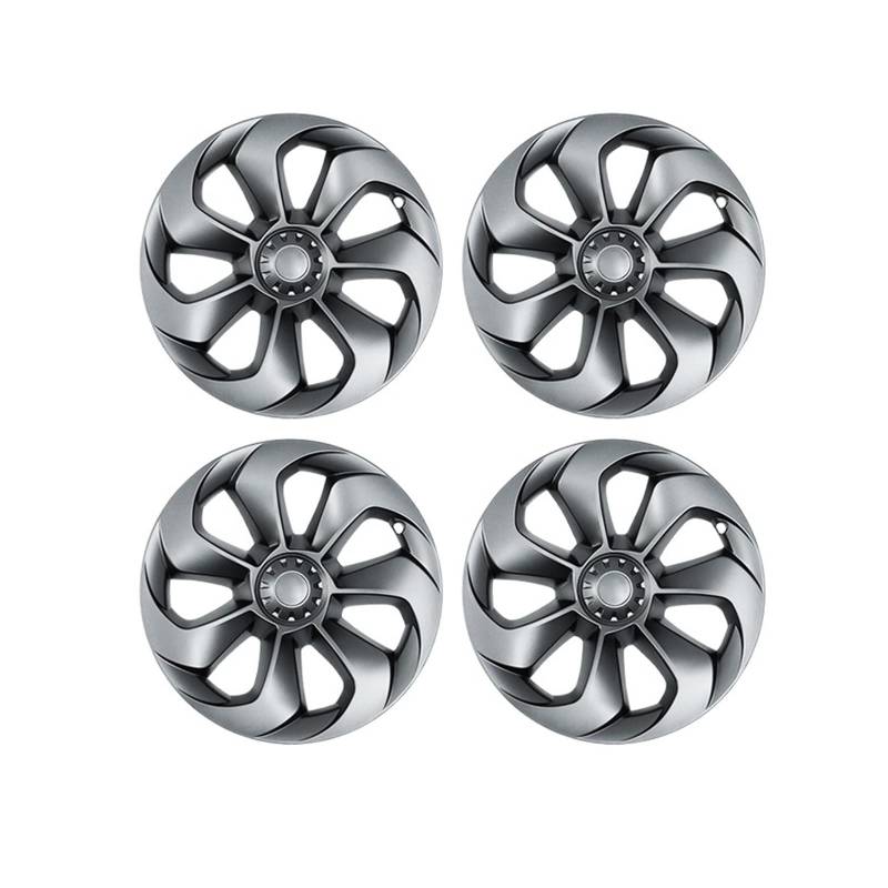 Auto 19 Zoll große Swordshamp-Nabenabdeckung Ersatzrad-Radkappen-Kit Außendekoration Schutzzubehör Kompatibel für Tesla Modell Y(Grey 4 PCS) von ZDTYKWPH